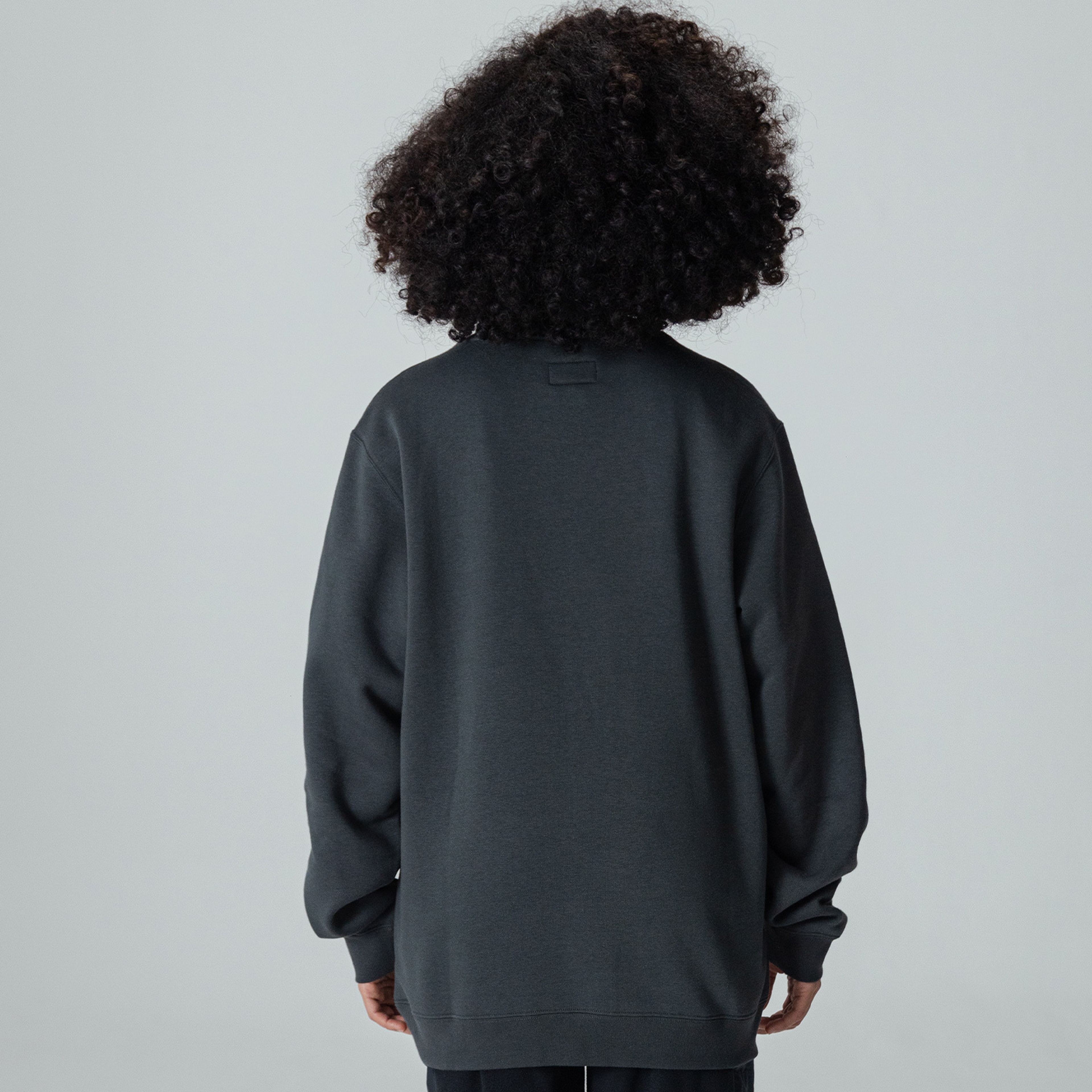 Converse Standard Fit Center Front Large Chuck Patch Core Crew Unisex Gri Hoodie