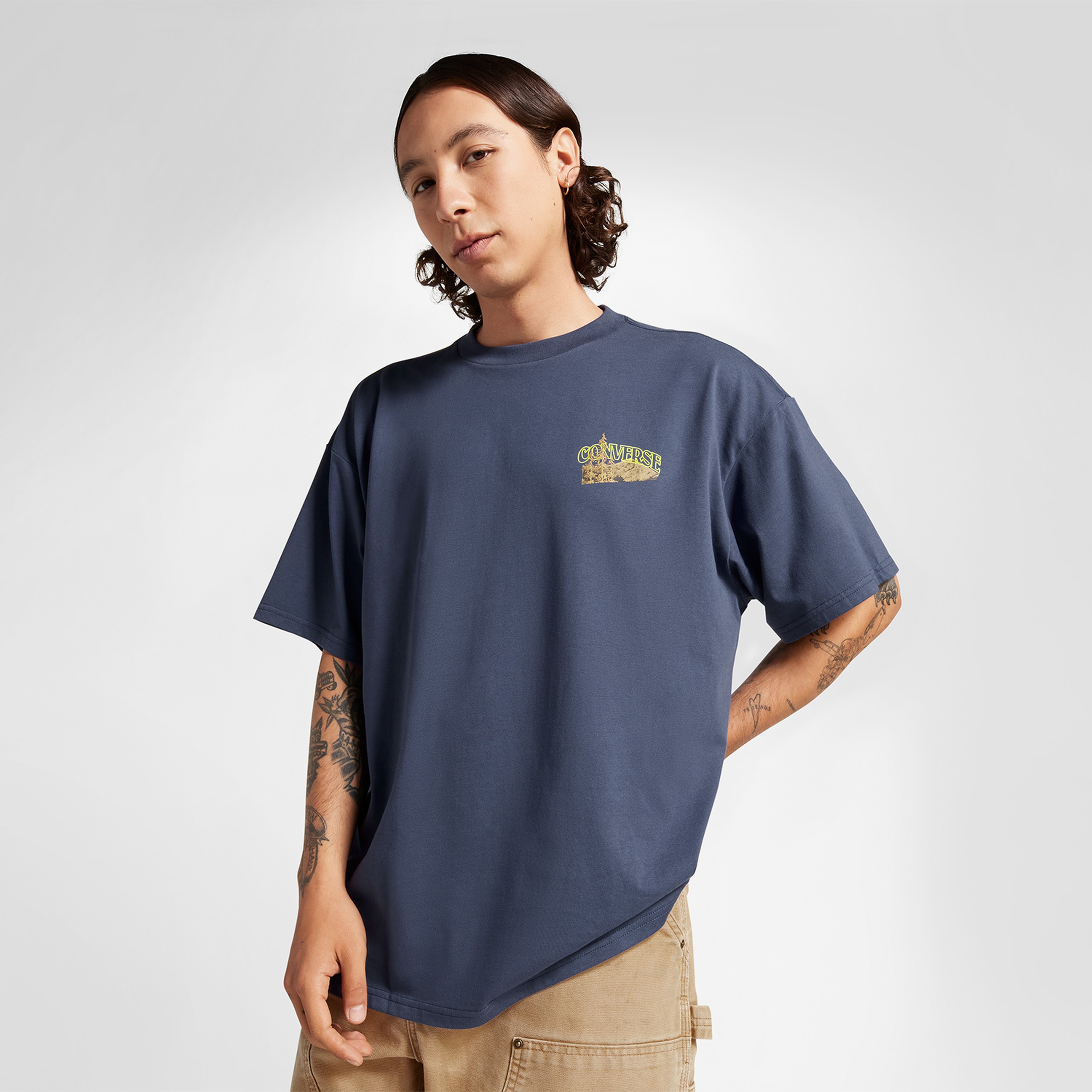 Converse Mountain Remix Graphic Unisex Lacivert T-Shirt