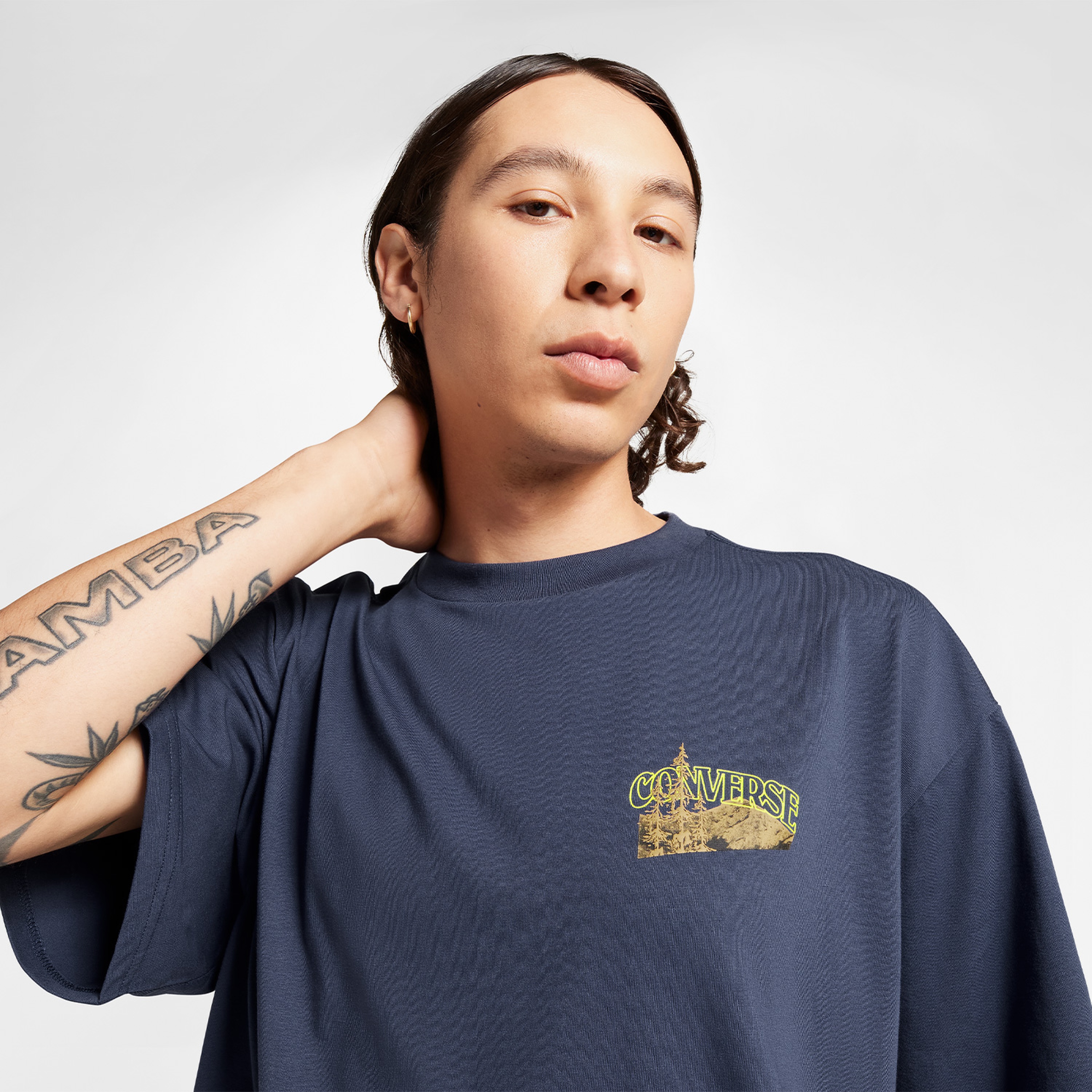 Converse Mountain Remix Graphic Unisex Lacivert T-Shirt