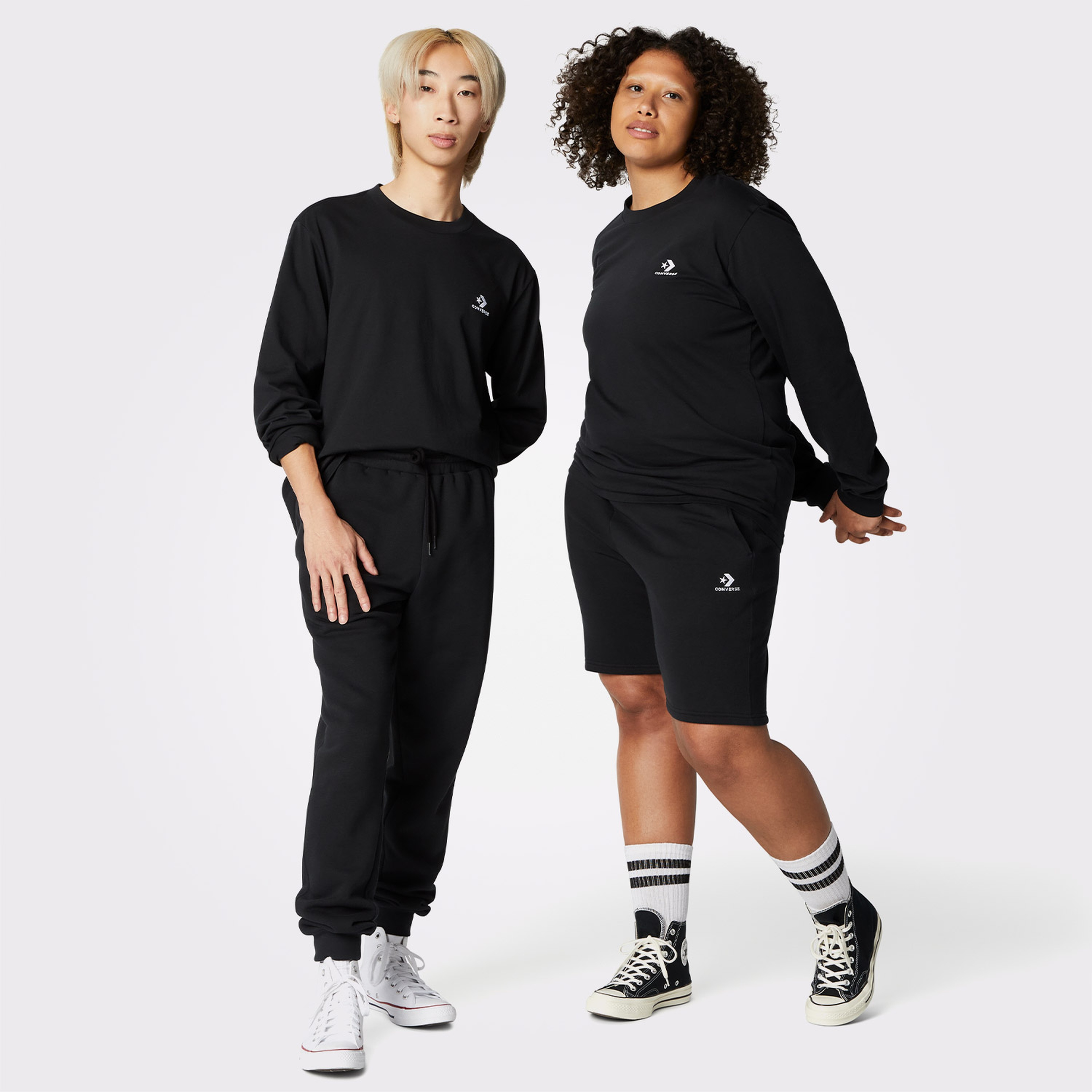 Converse Go-To Embroidered Star Chevron Unisex Siyah Sweatshirt