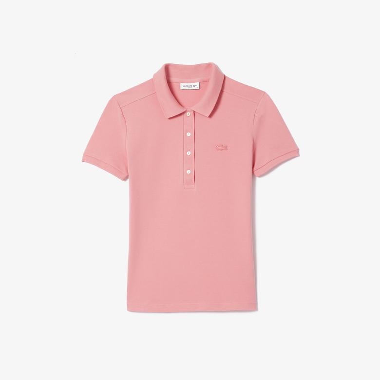 Kadın Slim Fit Pembe Polo