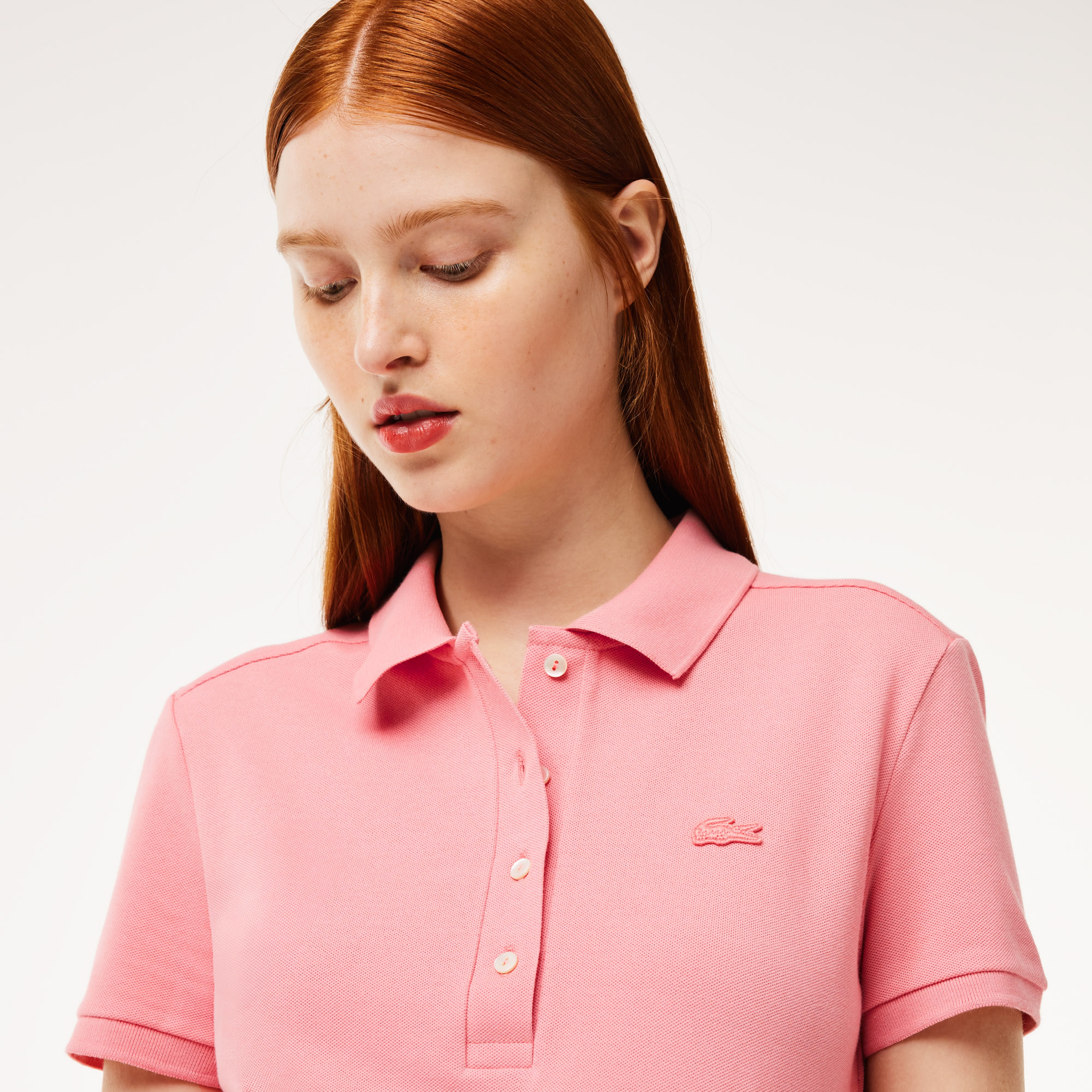 Kadın Slim Fit Pembe Polo