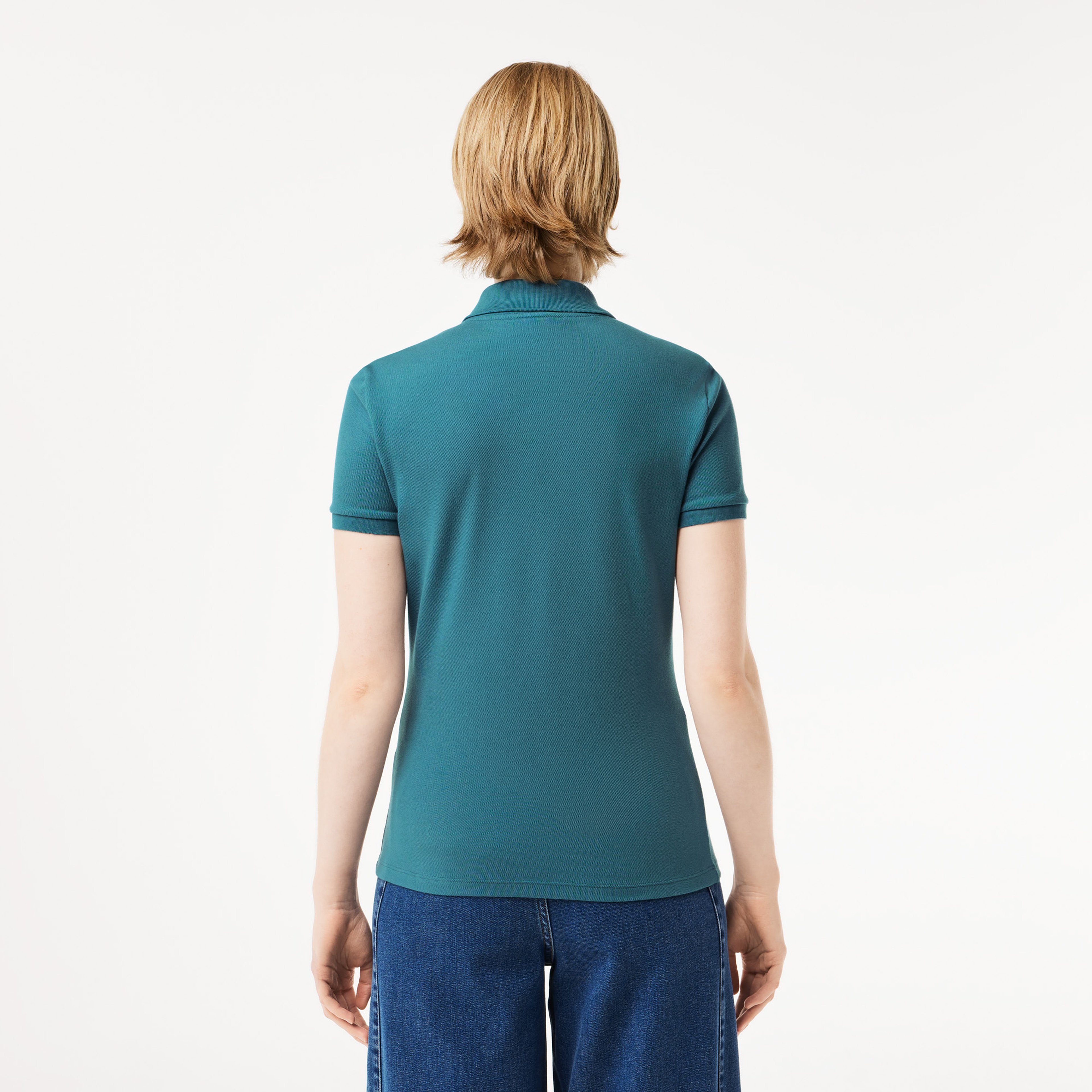 Kadın Slim Fit Mavi Polo