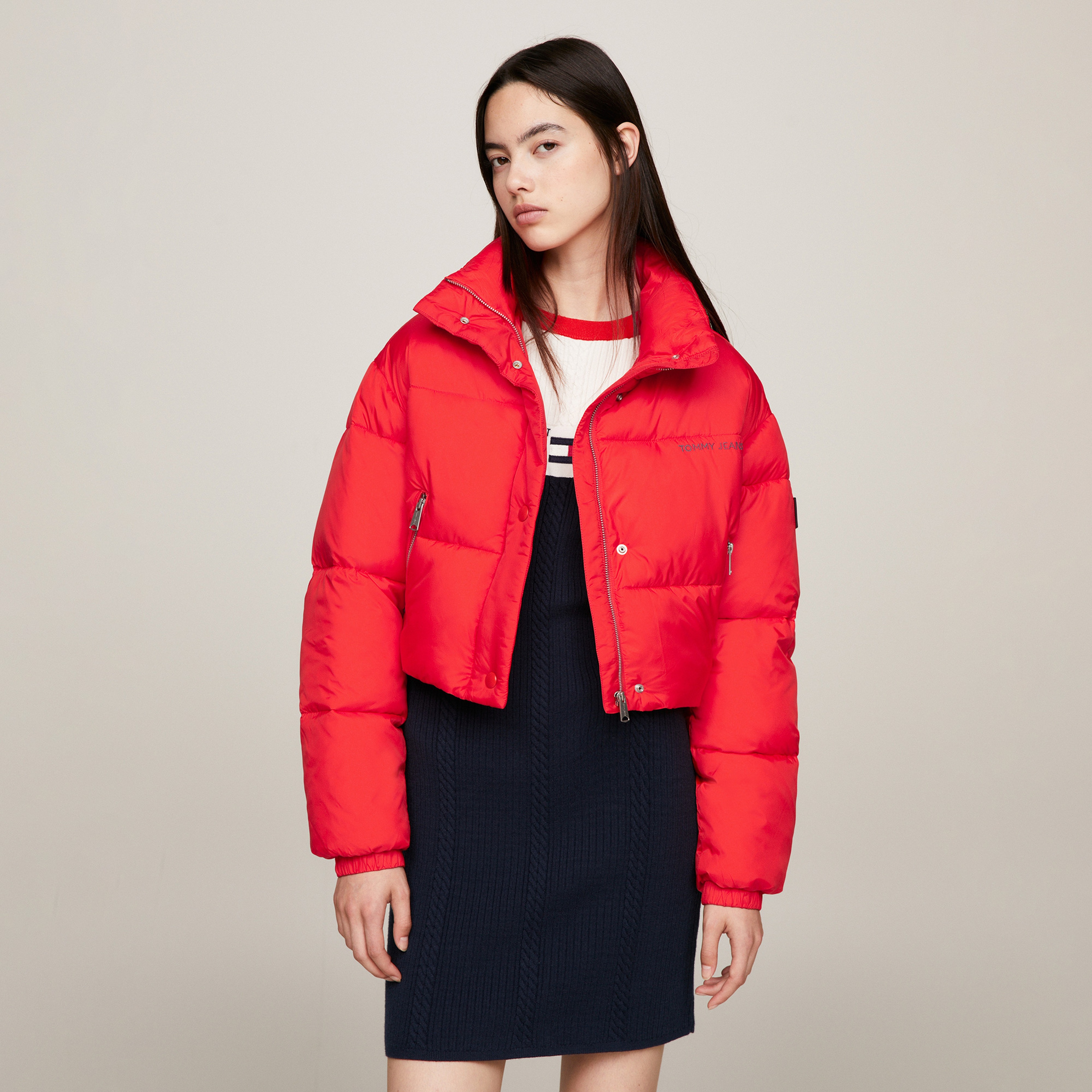 Tommy Hilfiger Kadın Kırmızı Mont