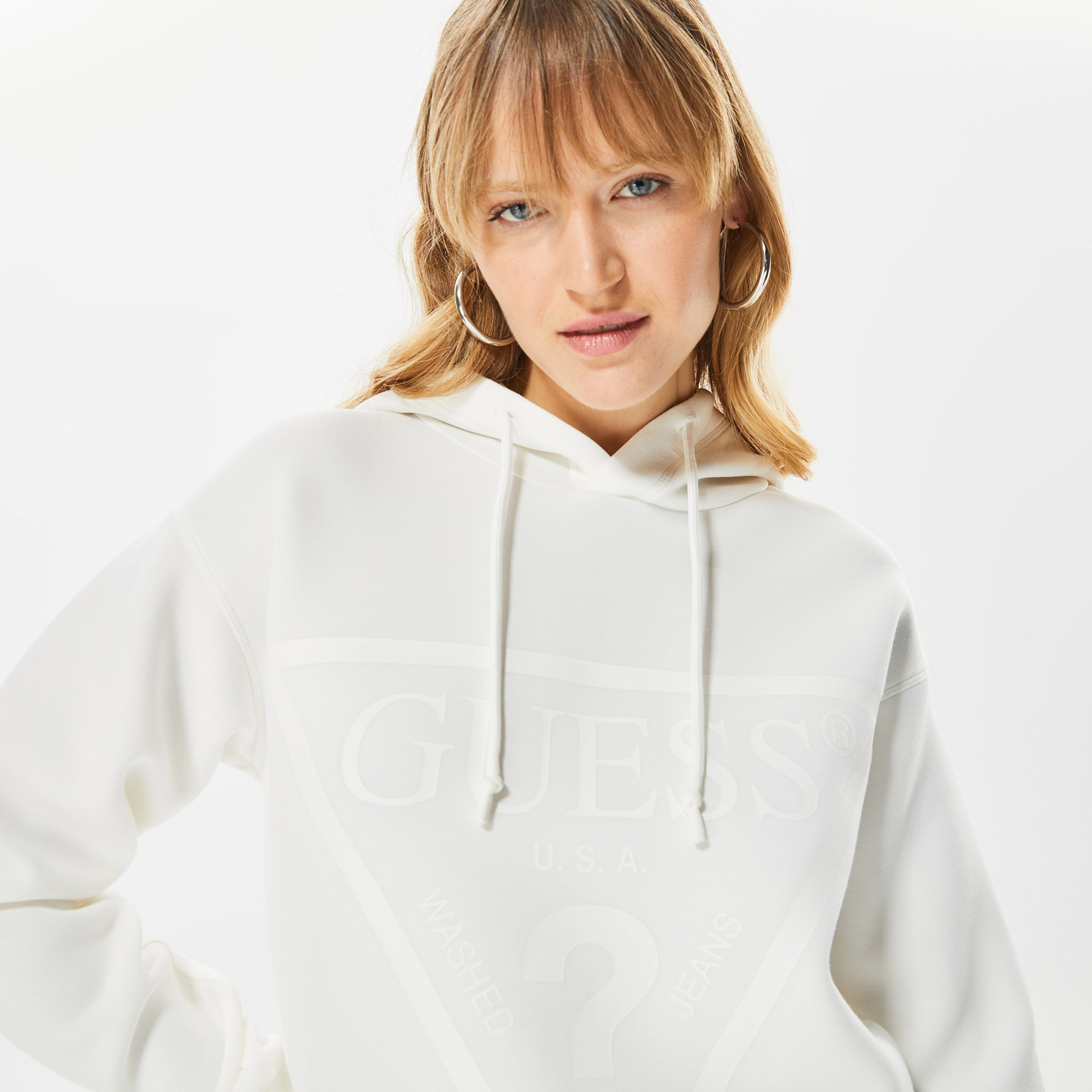 Guess Kadın Krem Sweatshirt