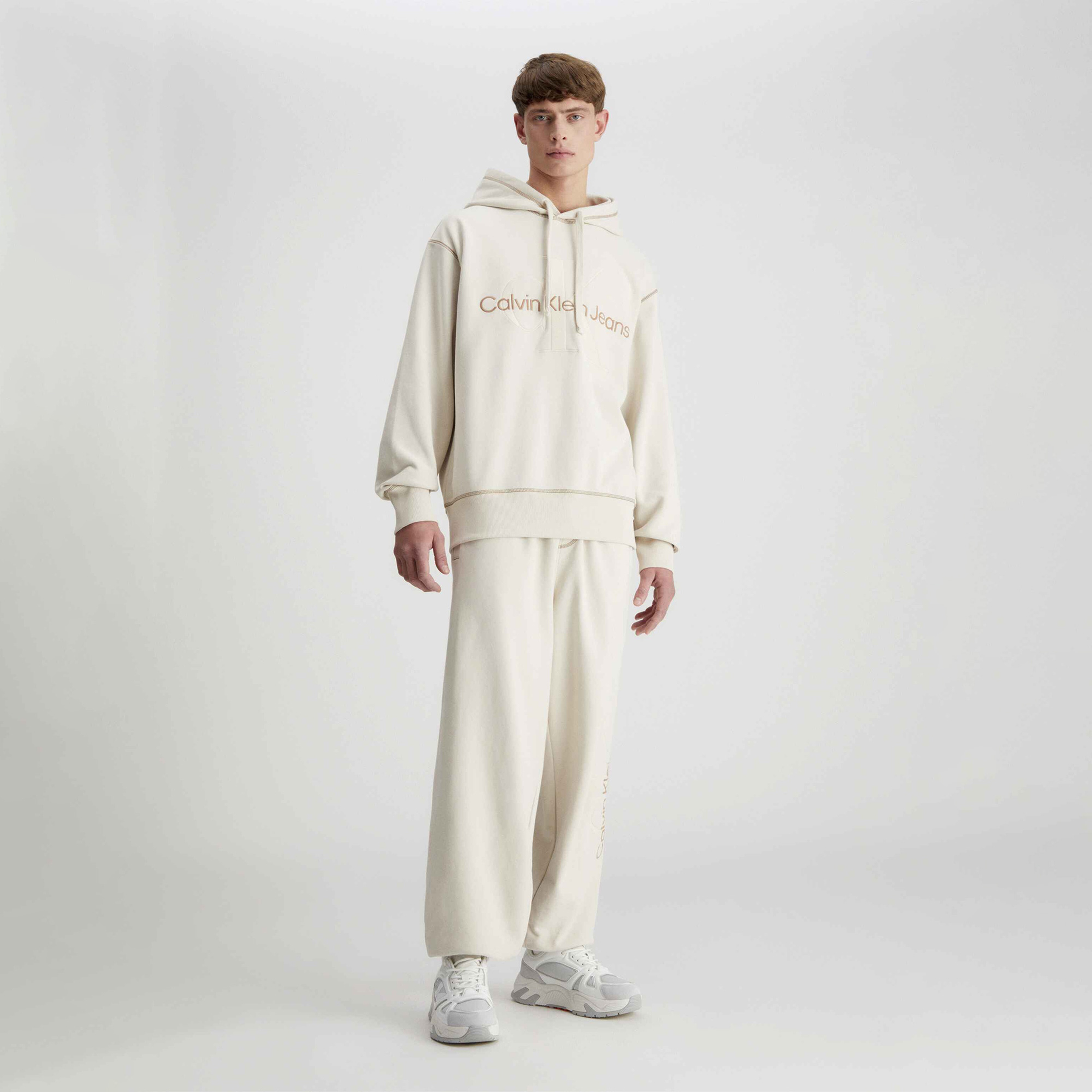 Calvin Klein Erkek Beyaz Sweatshirt