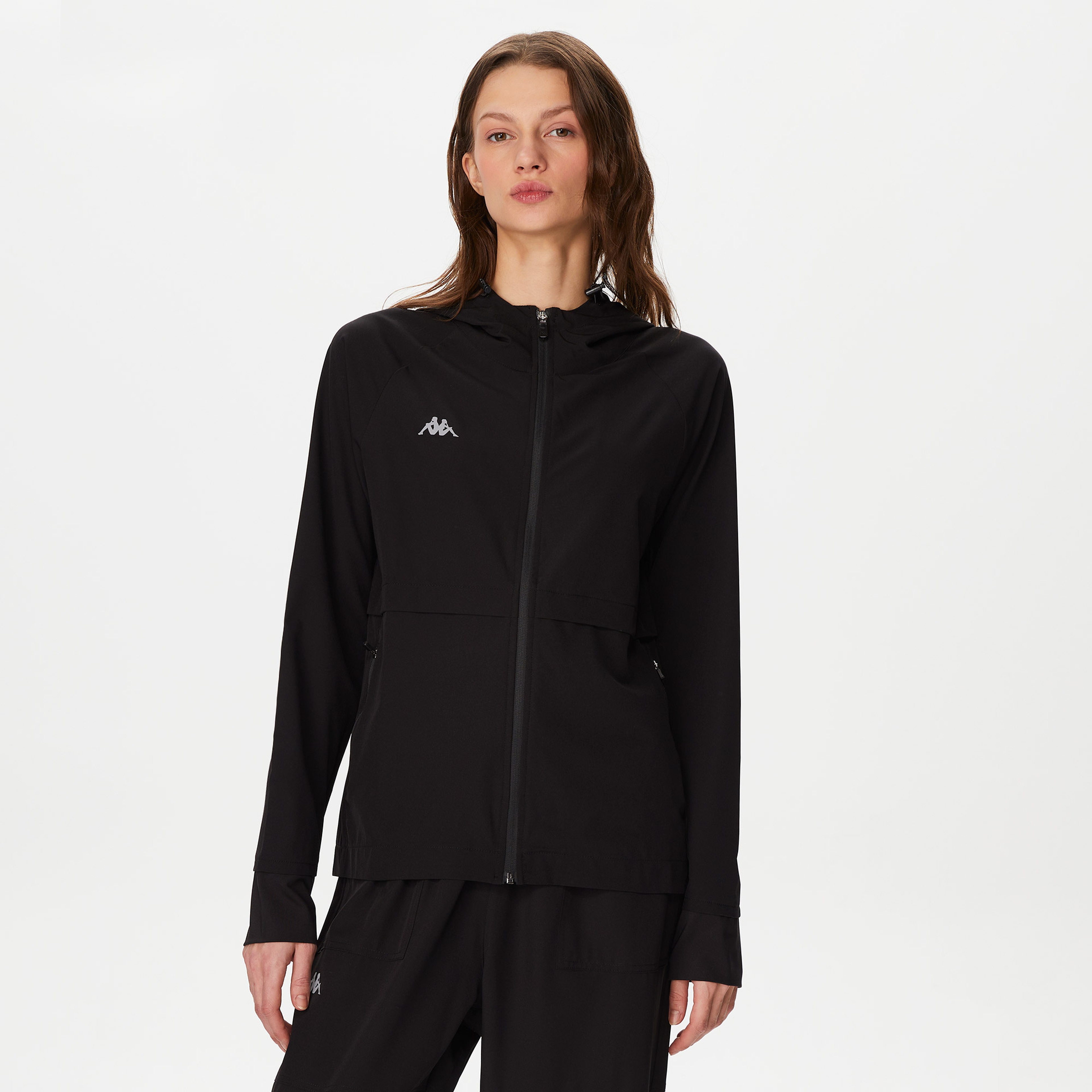 Kappa Kadın Siyah Yağmurluk