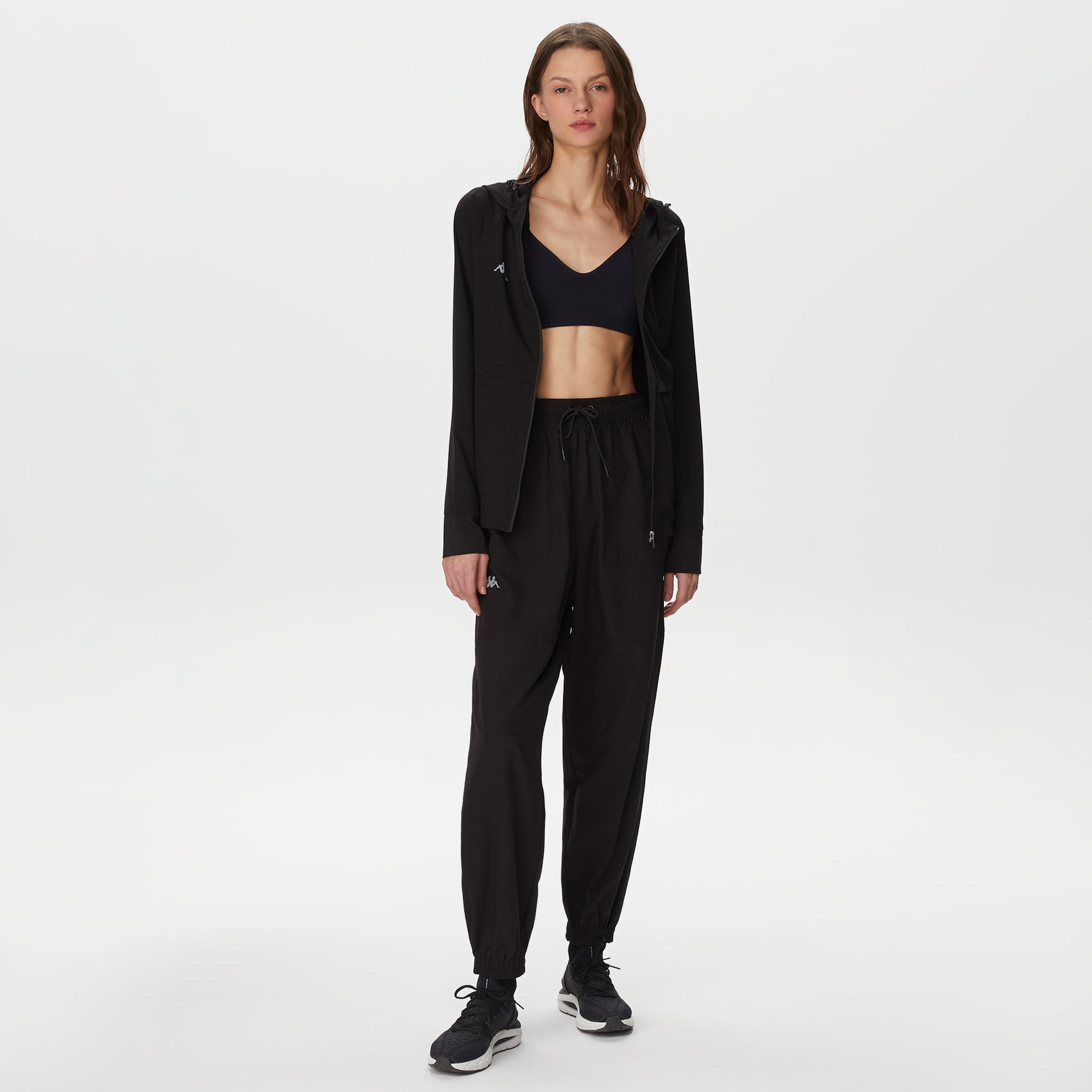 Kappa Kadın Siyah Yağmurluk