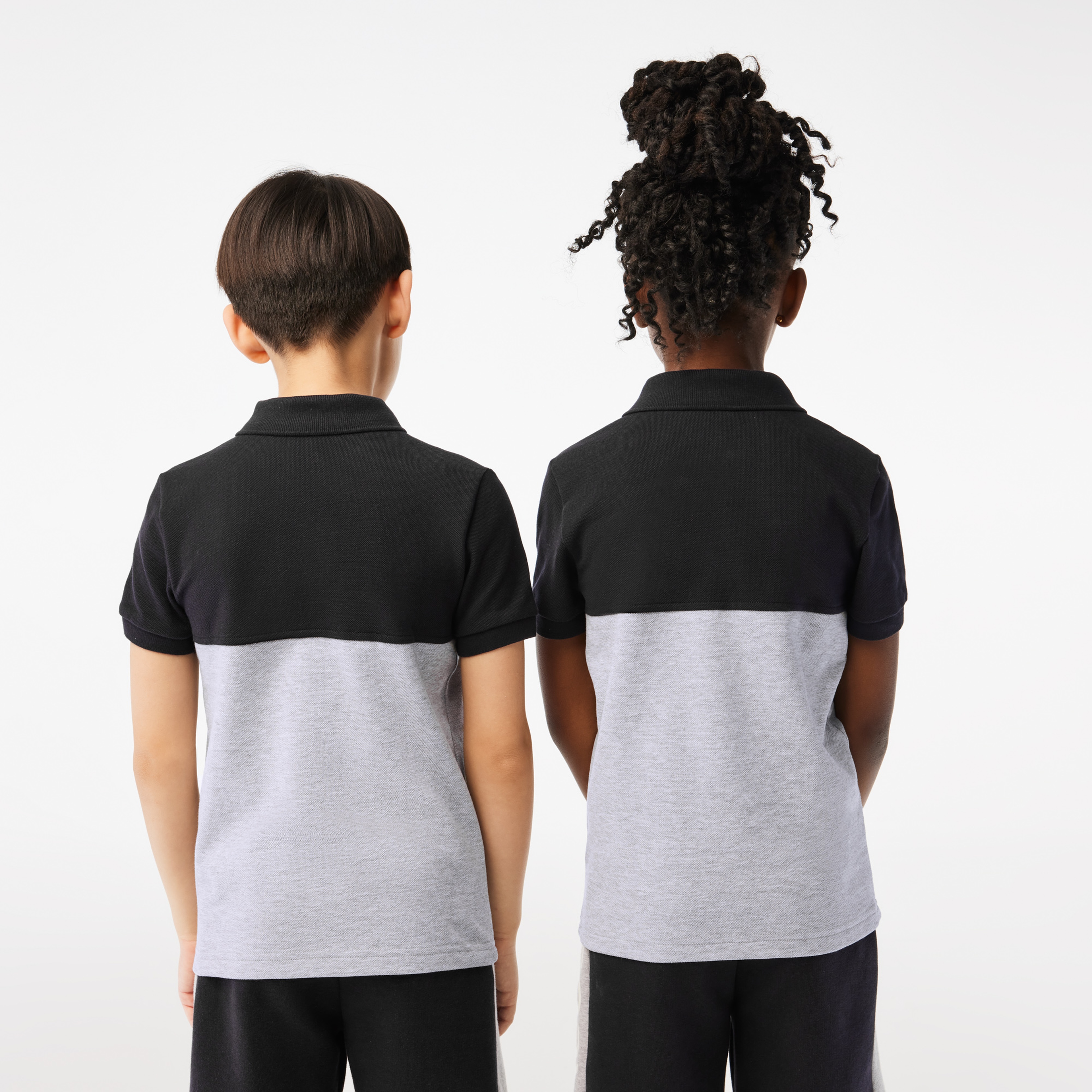 Çocuk Renk Bloklu Gri Polo