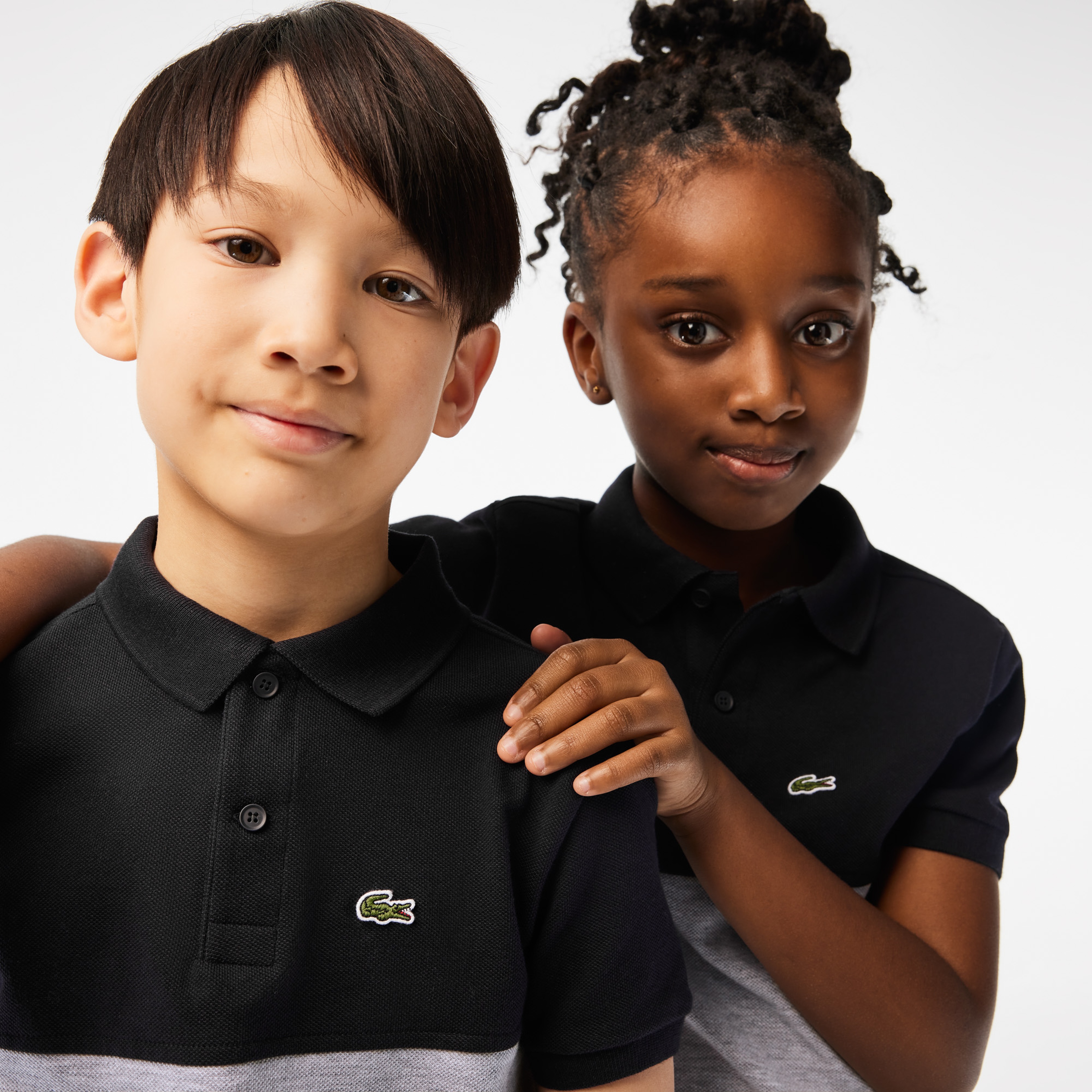 Çocuk Renk Bloklu Gri Polo