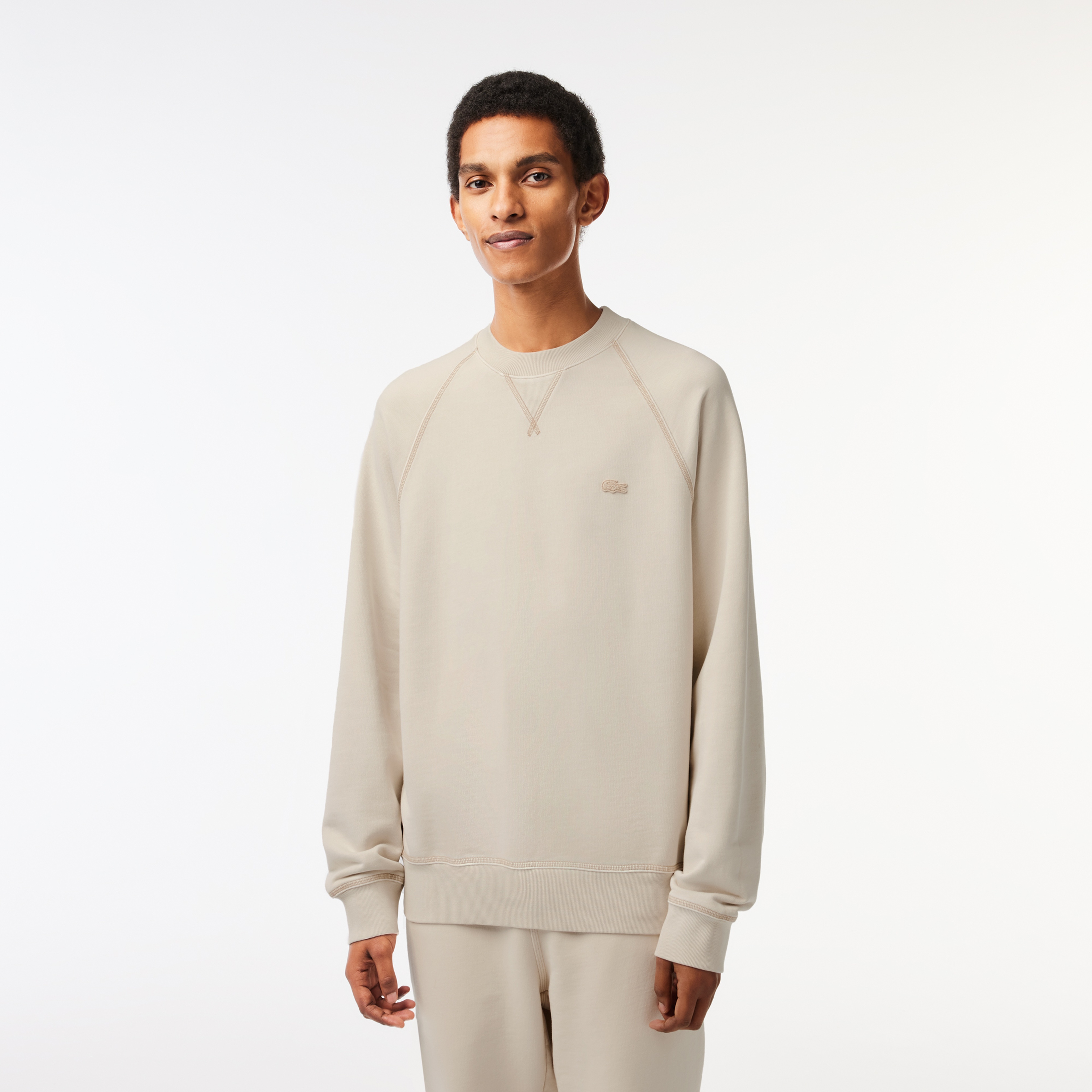 Erkek Relaxed Fit Bisiklet Yaka Kahverengi Sweatshirt