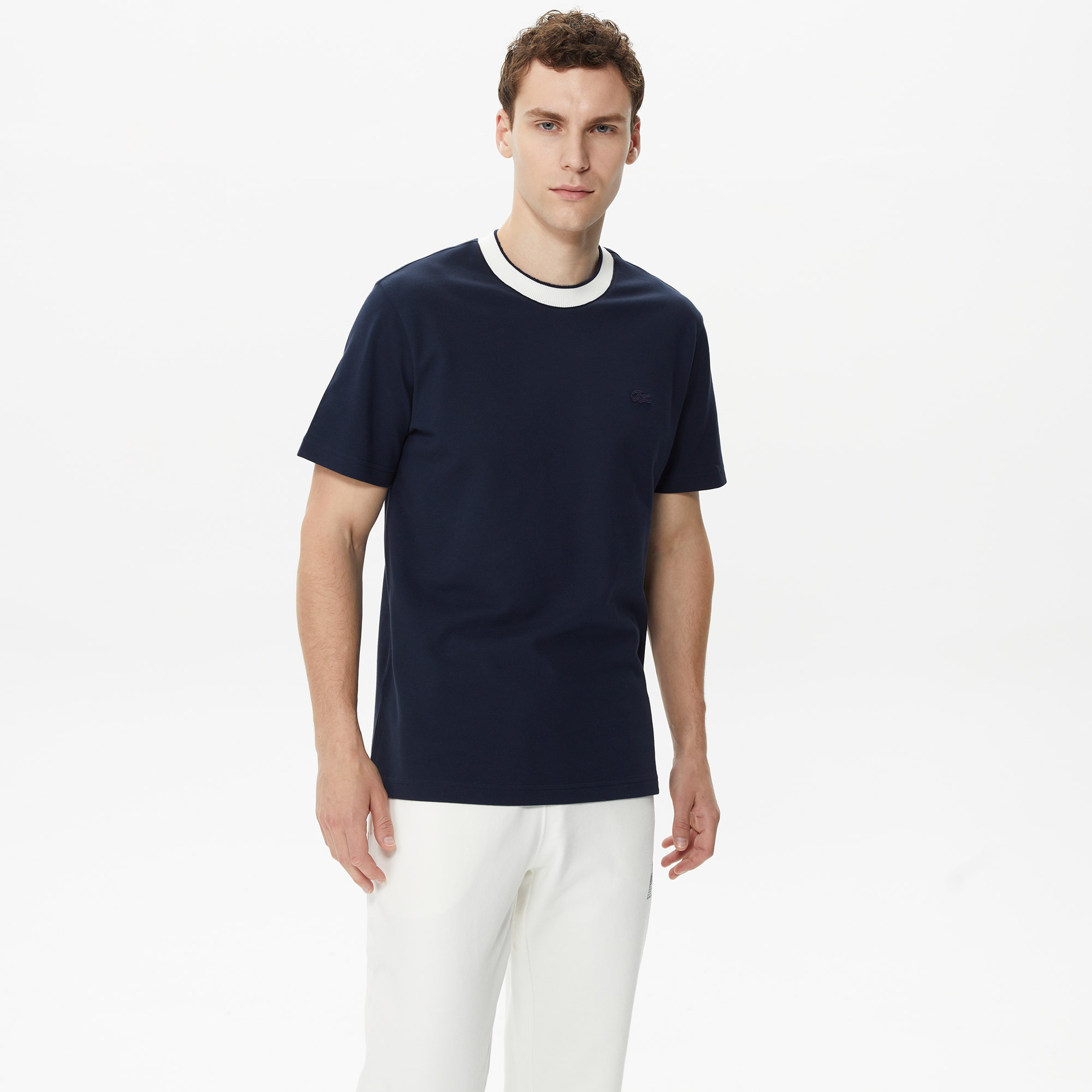 Lacoste Erkek Regular Fit Bisiklet Yaka Lacivert T-Shirt