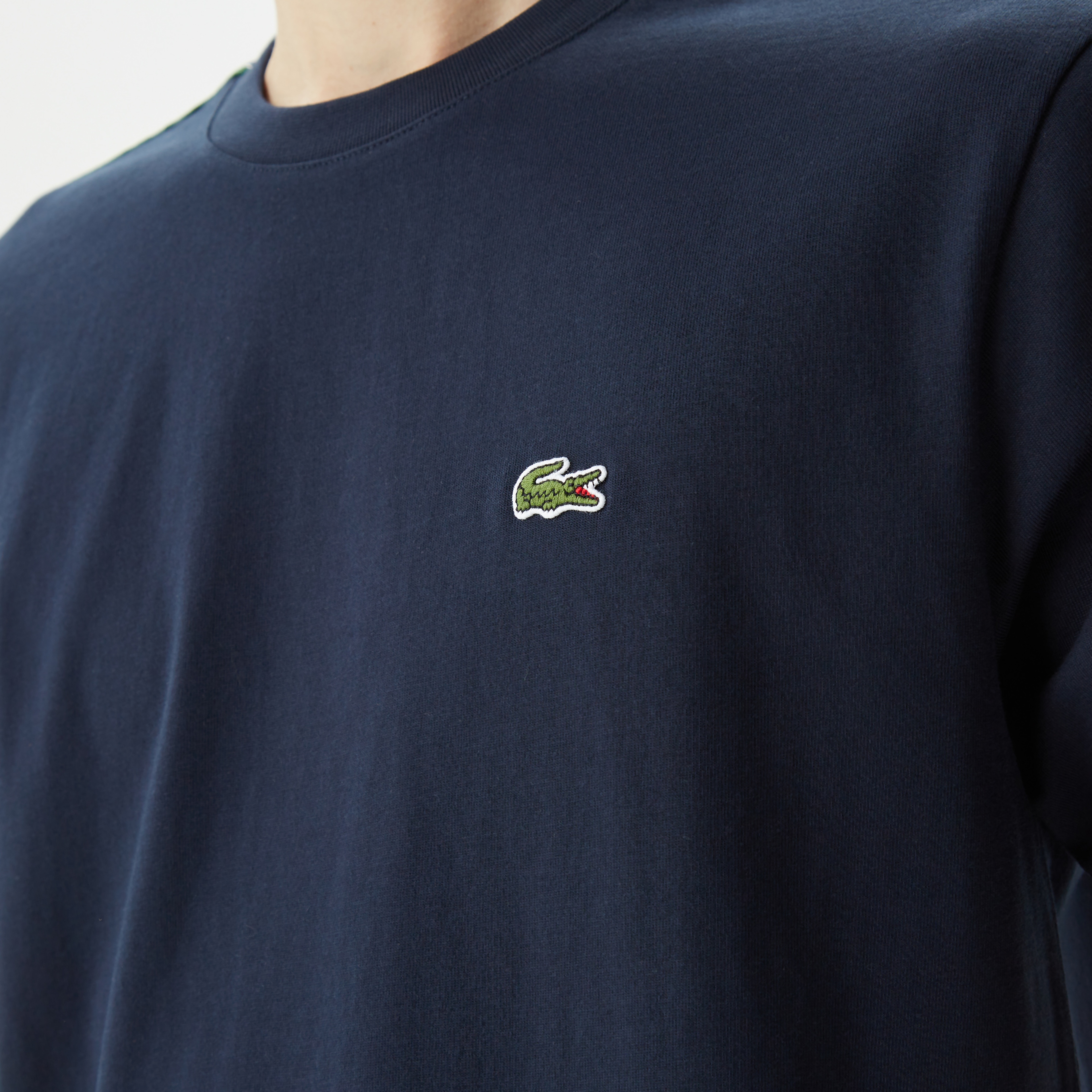 Lacoste Erkek Relaxed Fit Bisiklet Yaka Baskılı Lacivert T-Shirt