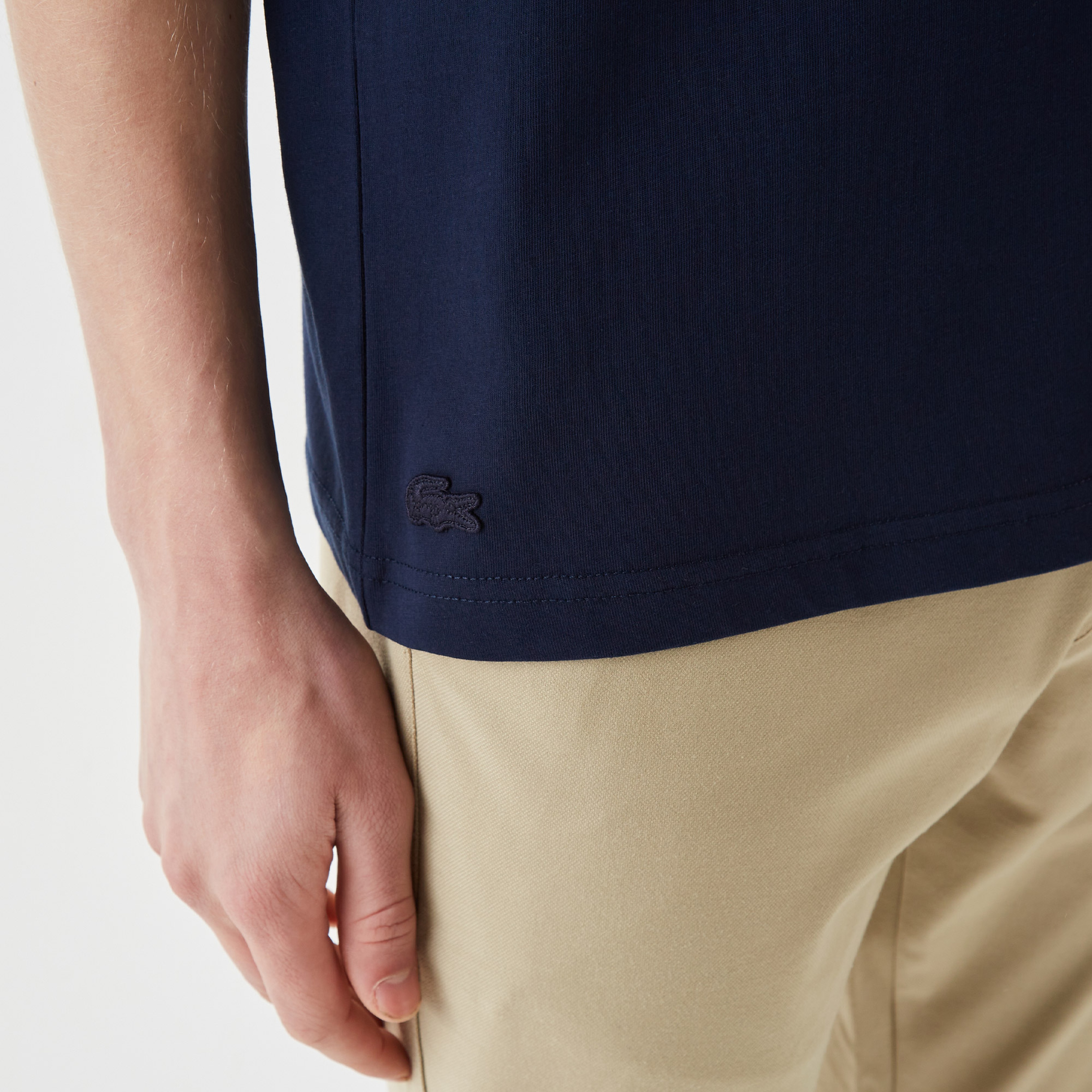 Lacoste Active Erkek Relaxed Fit Bisiklet Yaka Baskılı Lacivert T-Shirt