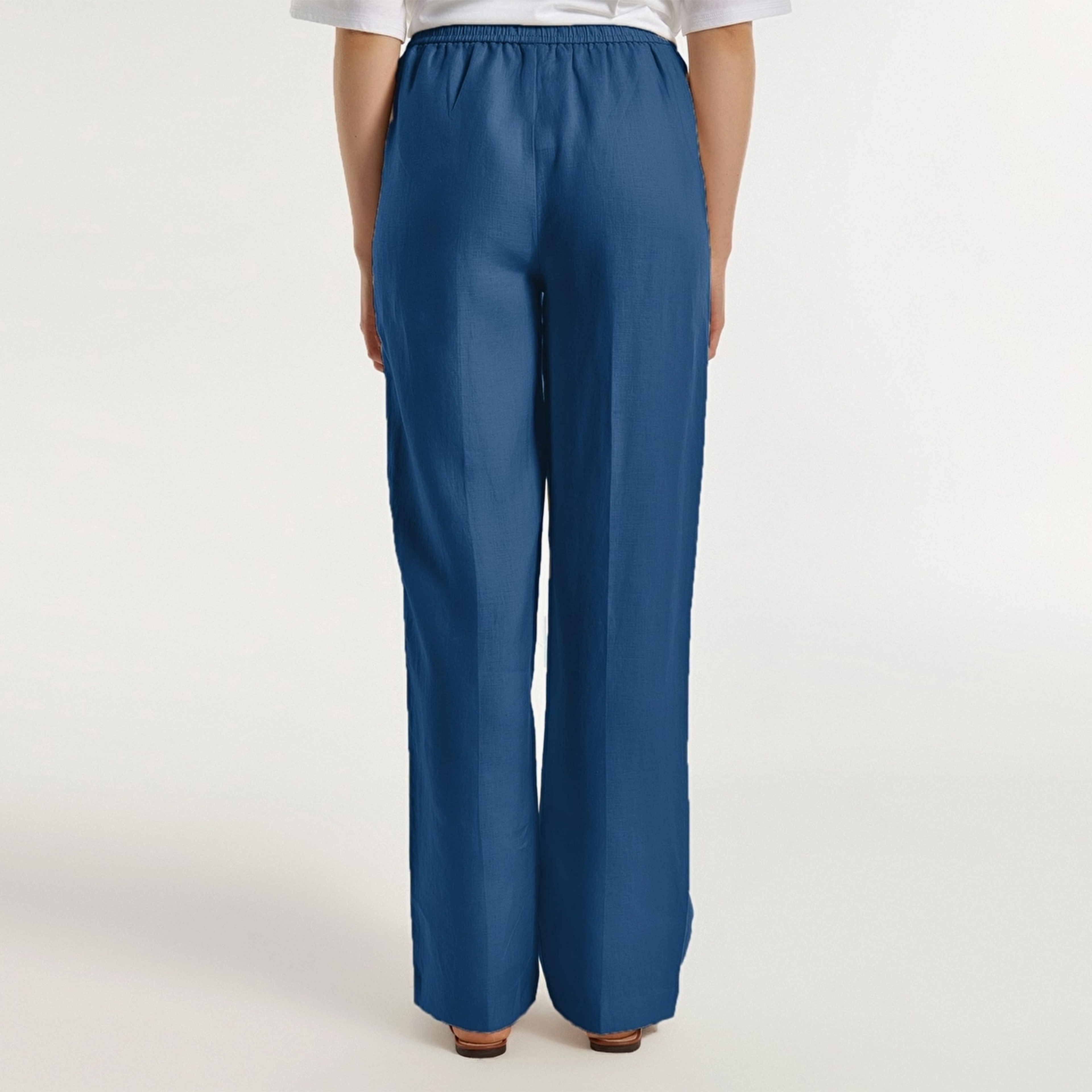 Benetton Beli Lastikli Rahat Kalıp Kadın Lacivert Pantolon