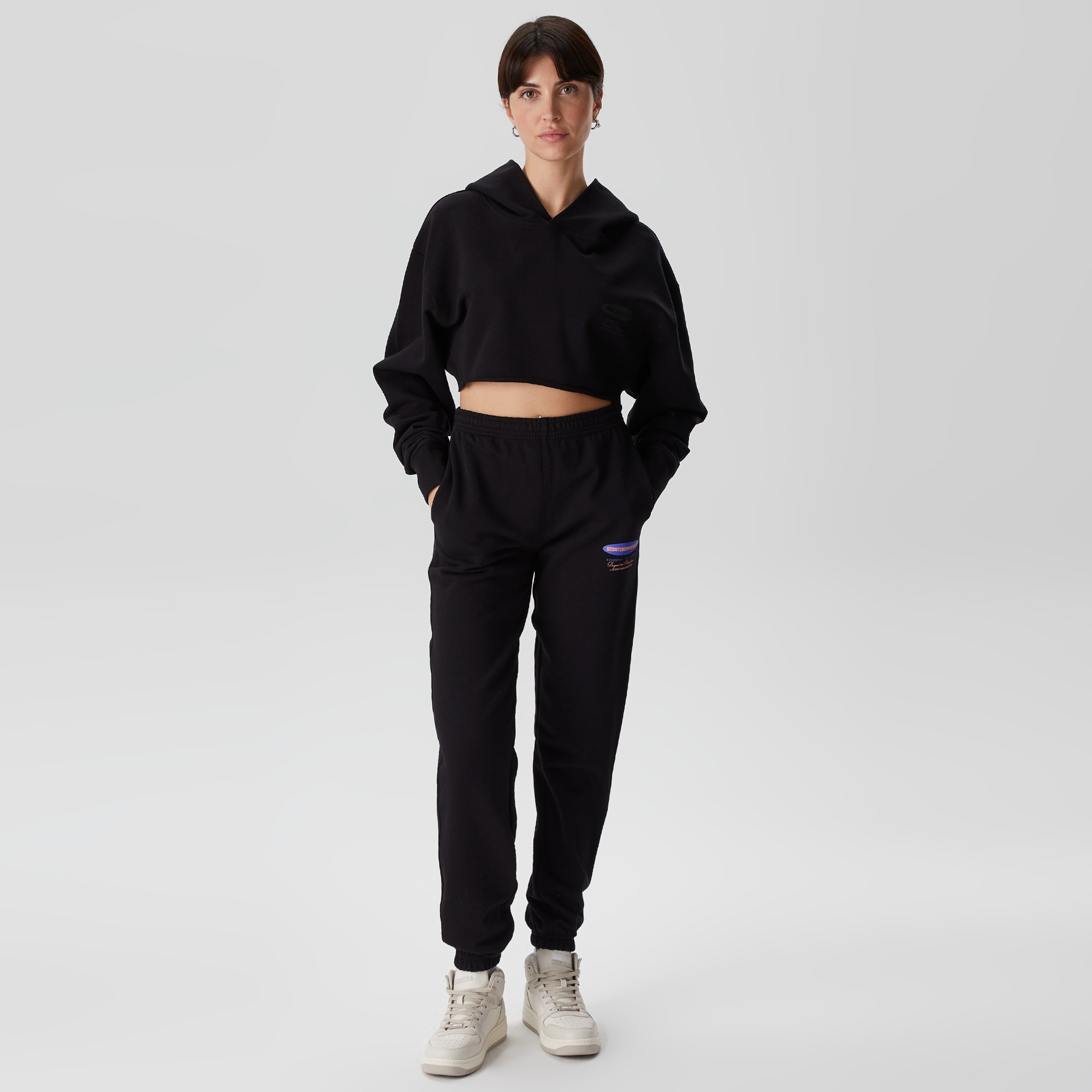 Soon To Be Announced Black Line Kadın Siyah Hoodie