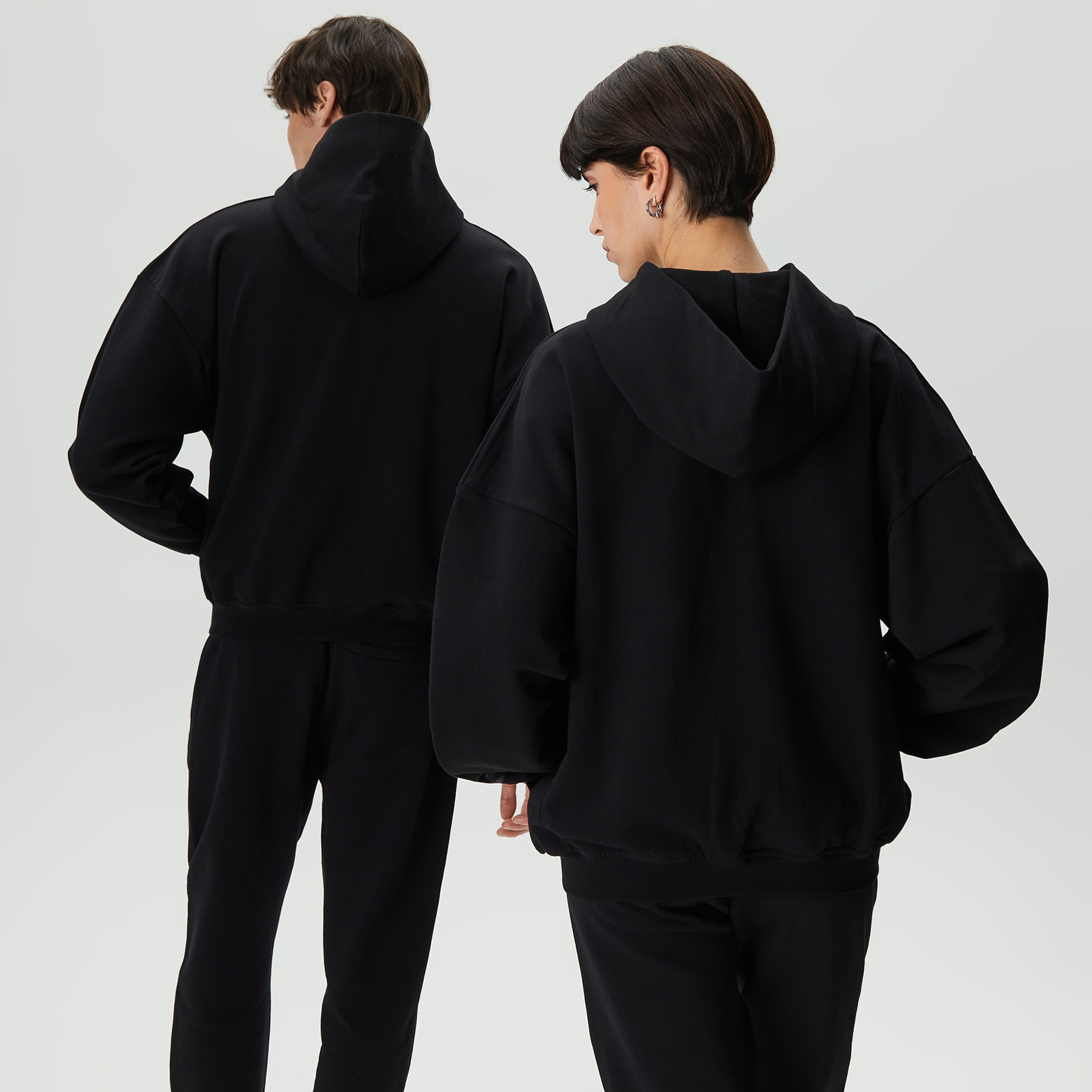 Soon To Be Announced Black Line Unisex Siyah Kapüşonlu Eşofman Üstü