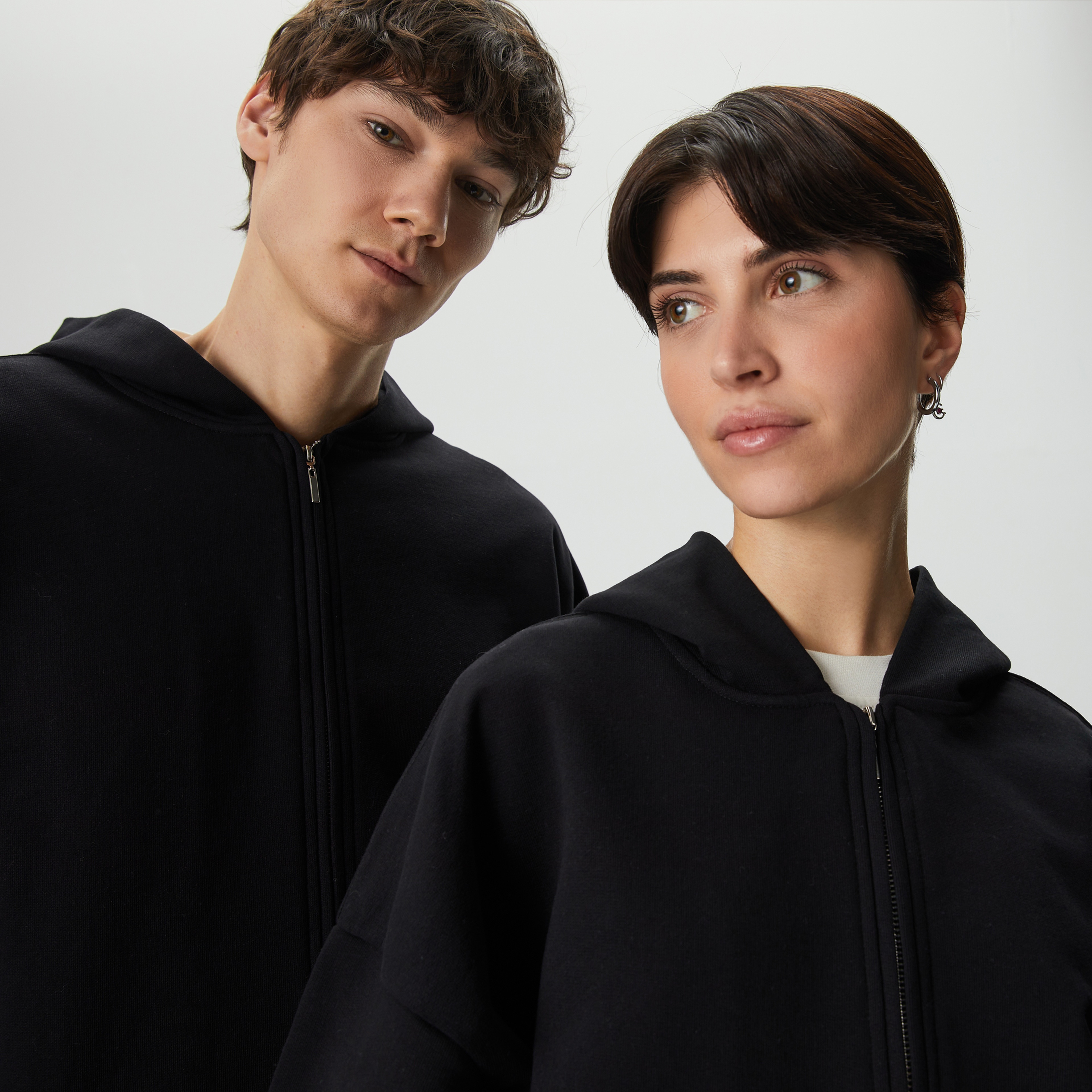 Soon To Be Announced Black Line Unisex Siyah Kapüşonlu Eşofman Üstü