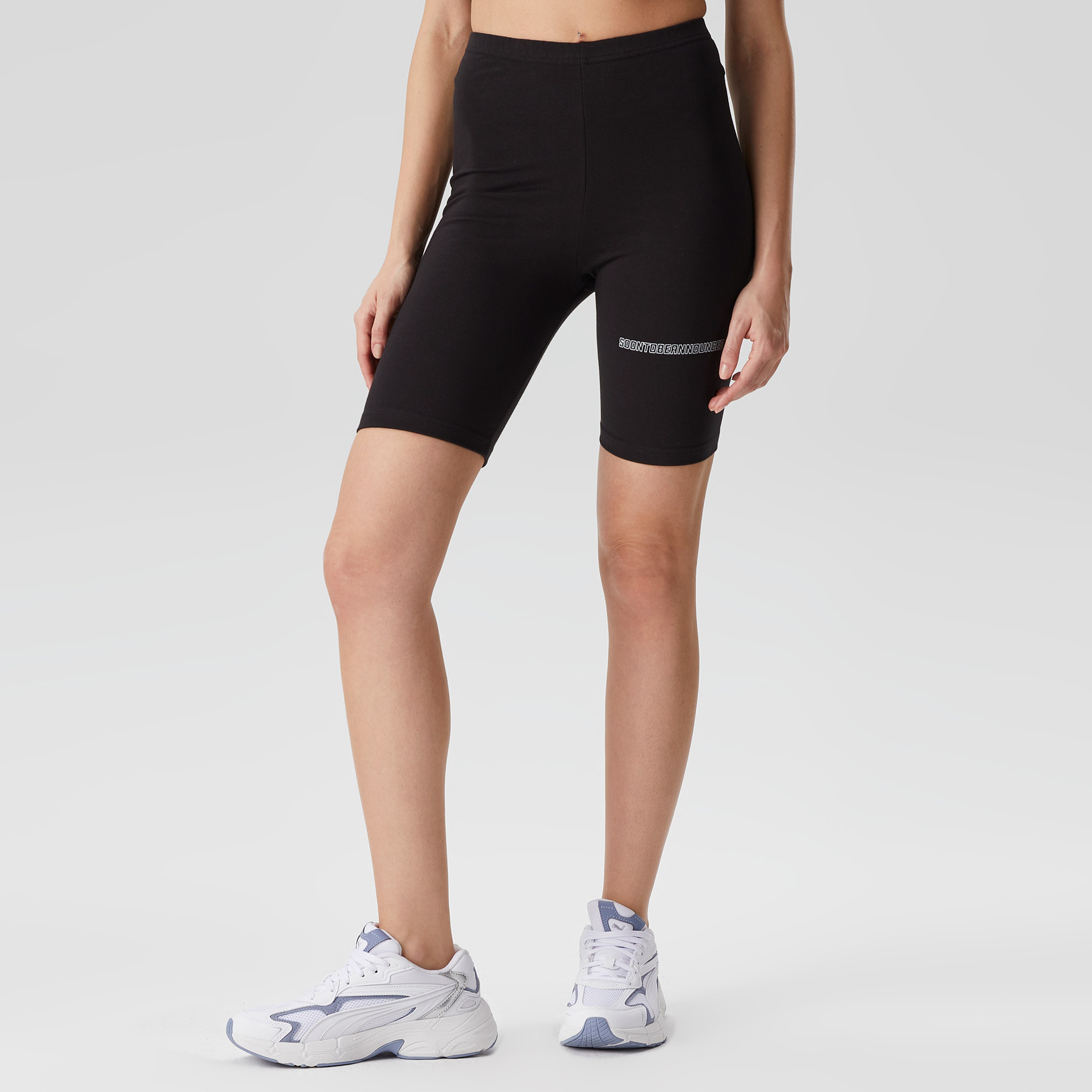 Soon To Be Announced Logo Kadın Siyah Tayt