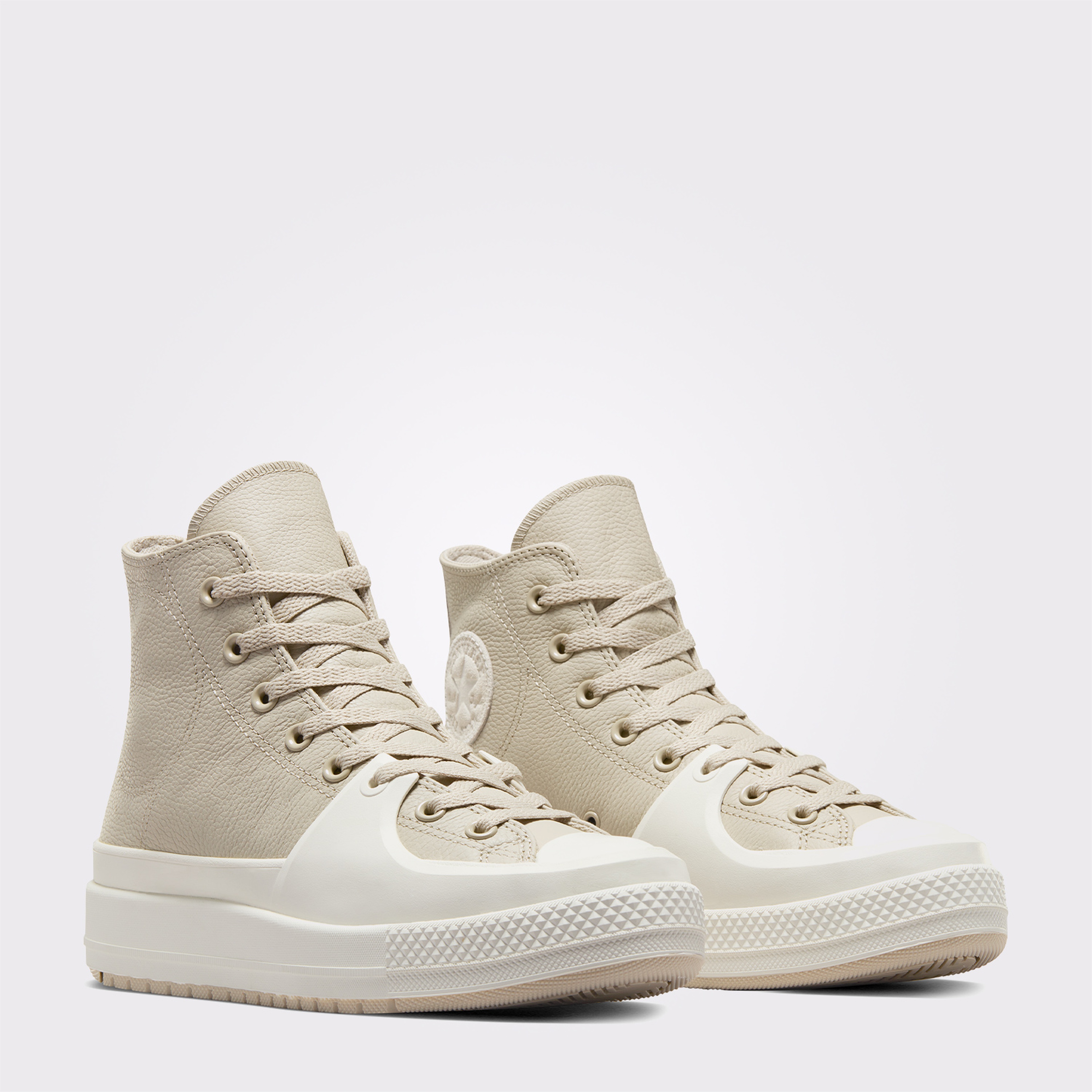 Converse Chuck Taylor All Star Construct Leather Unisex Bej/Siyah Sneaker