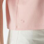 Kadın Loose Fit Bisiklet Yaka Baskılı Organik Pamuk Pembe T-Shirt