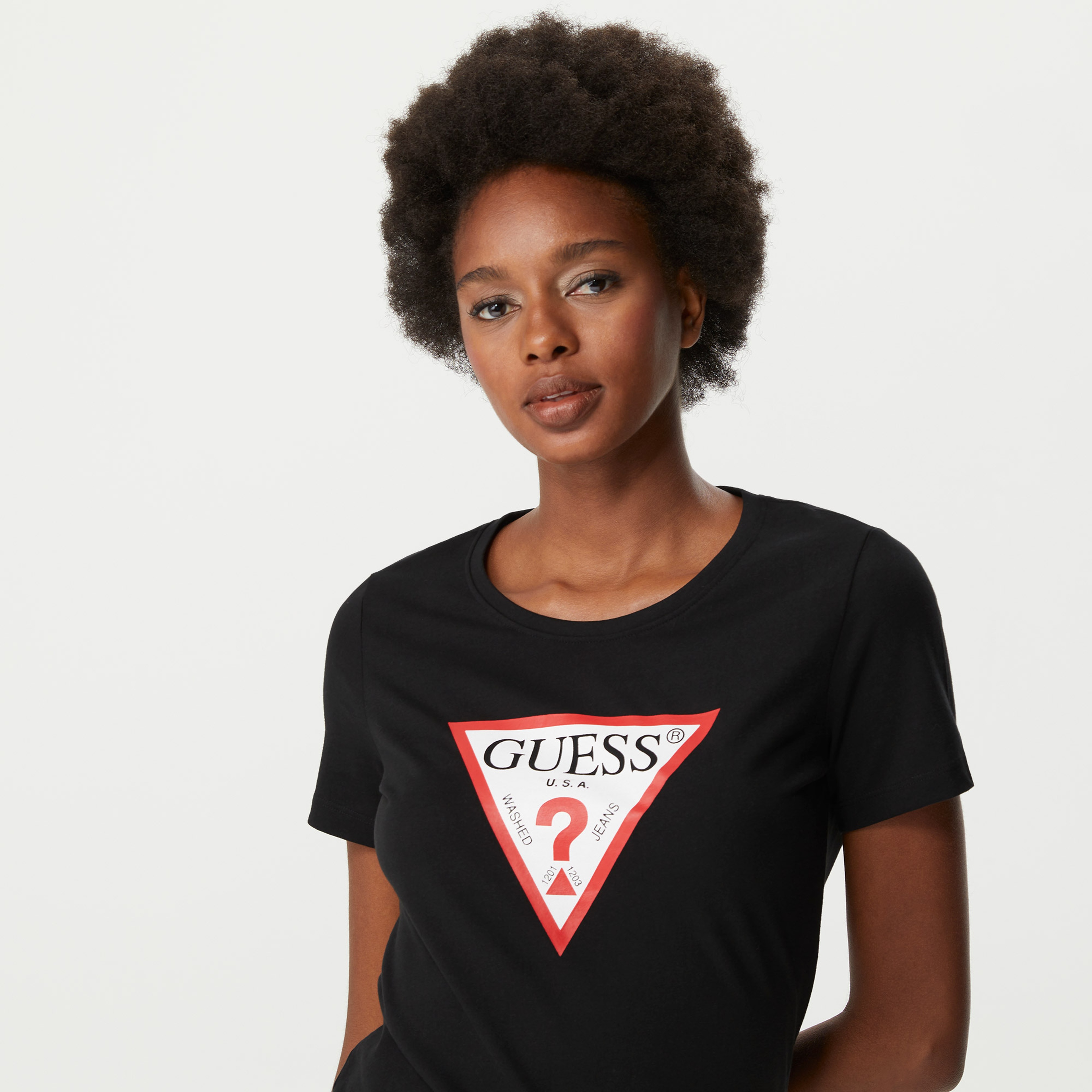 Guess Kadın Siyah Tshirt