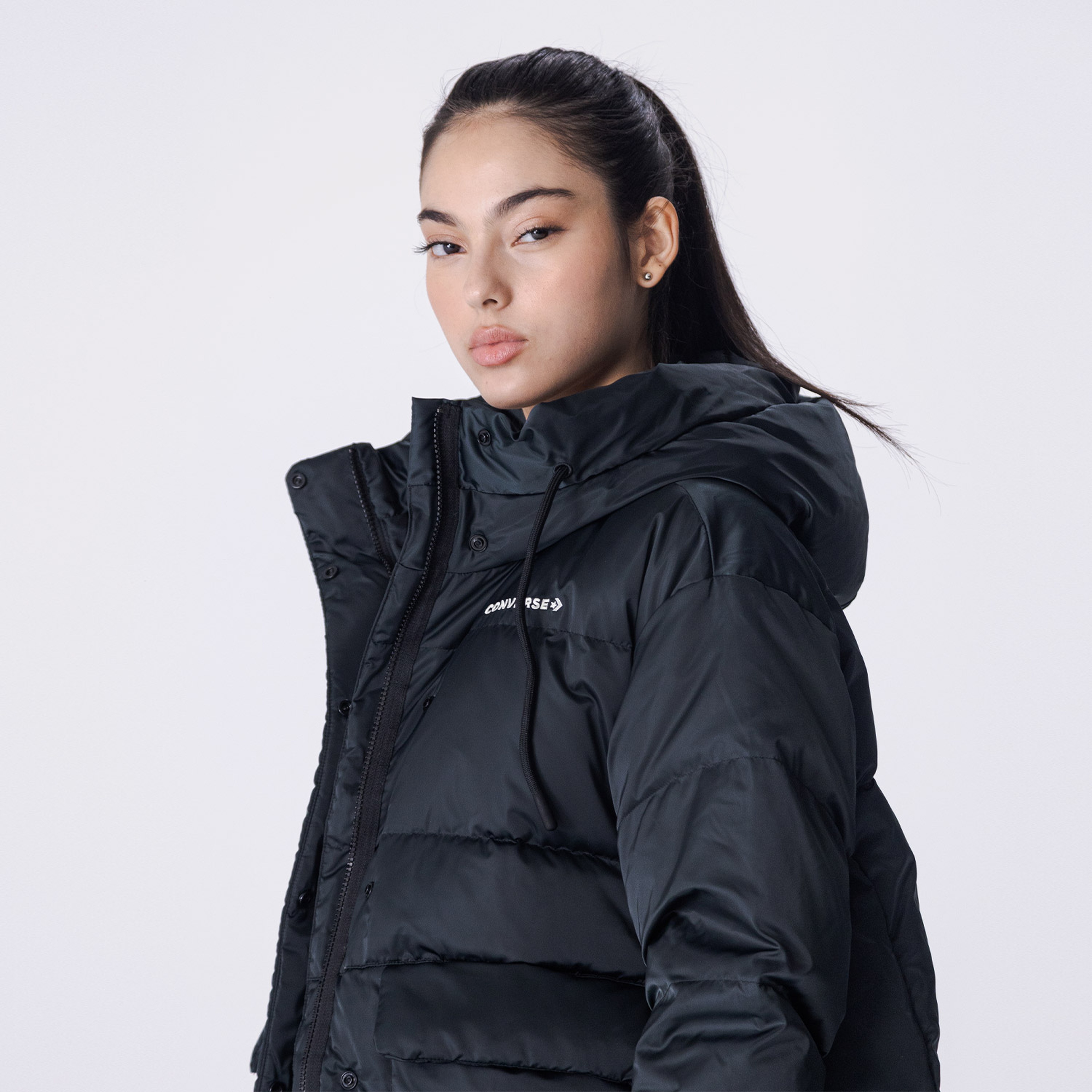 Converse Fashion Mid Down Kadın Siyah Ceket