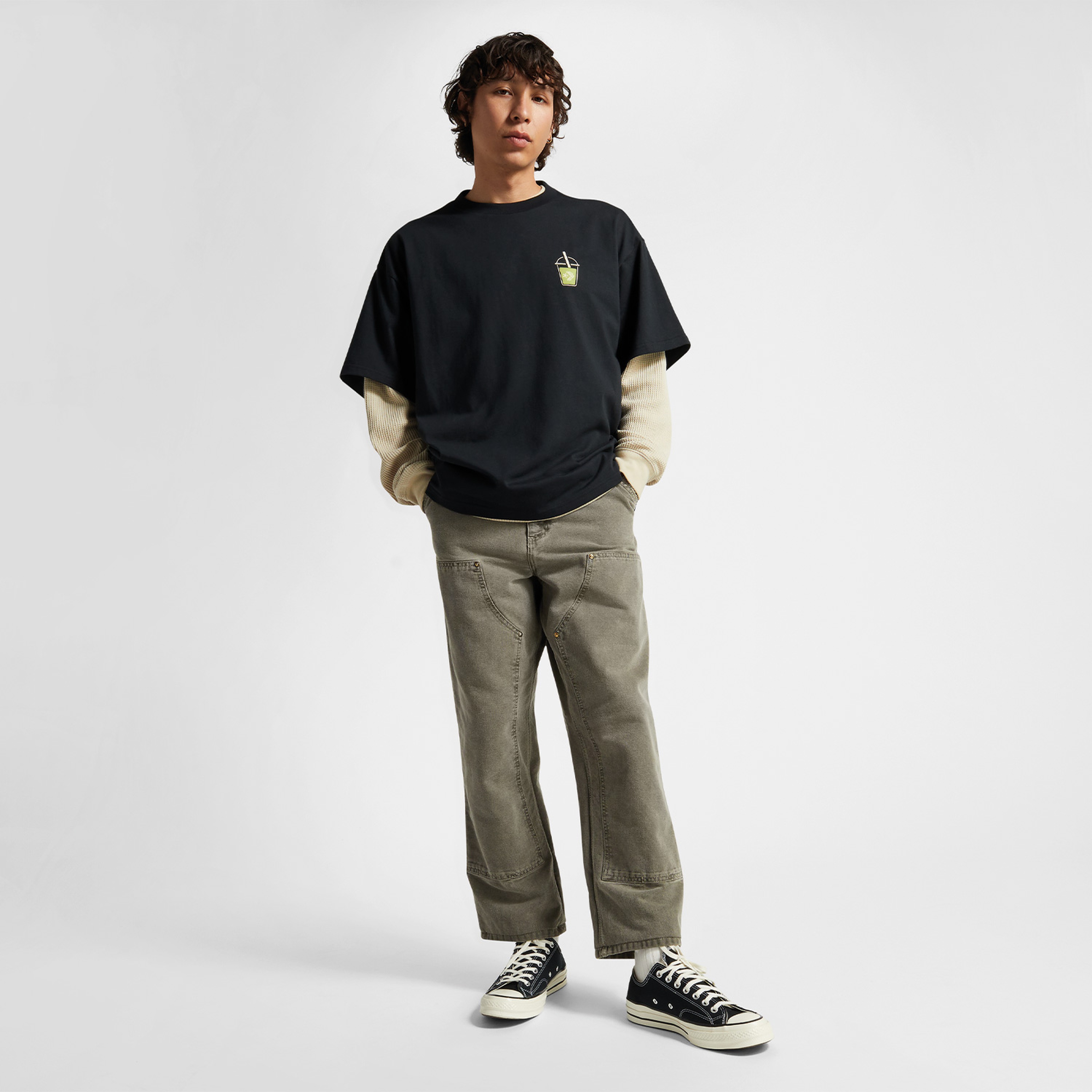 Converse Tea Graphic Loose Fit Erkek Siyah T-Shirt