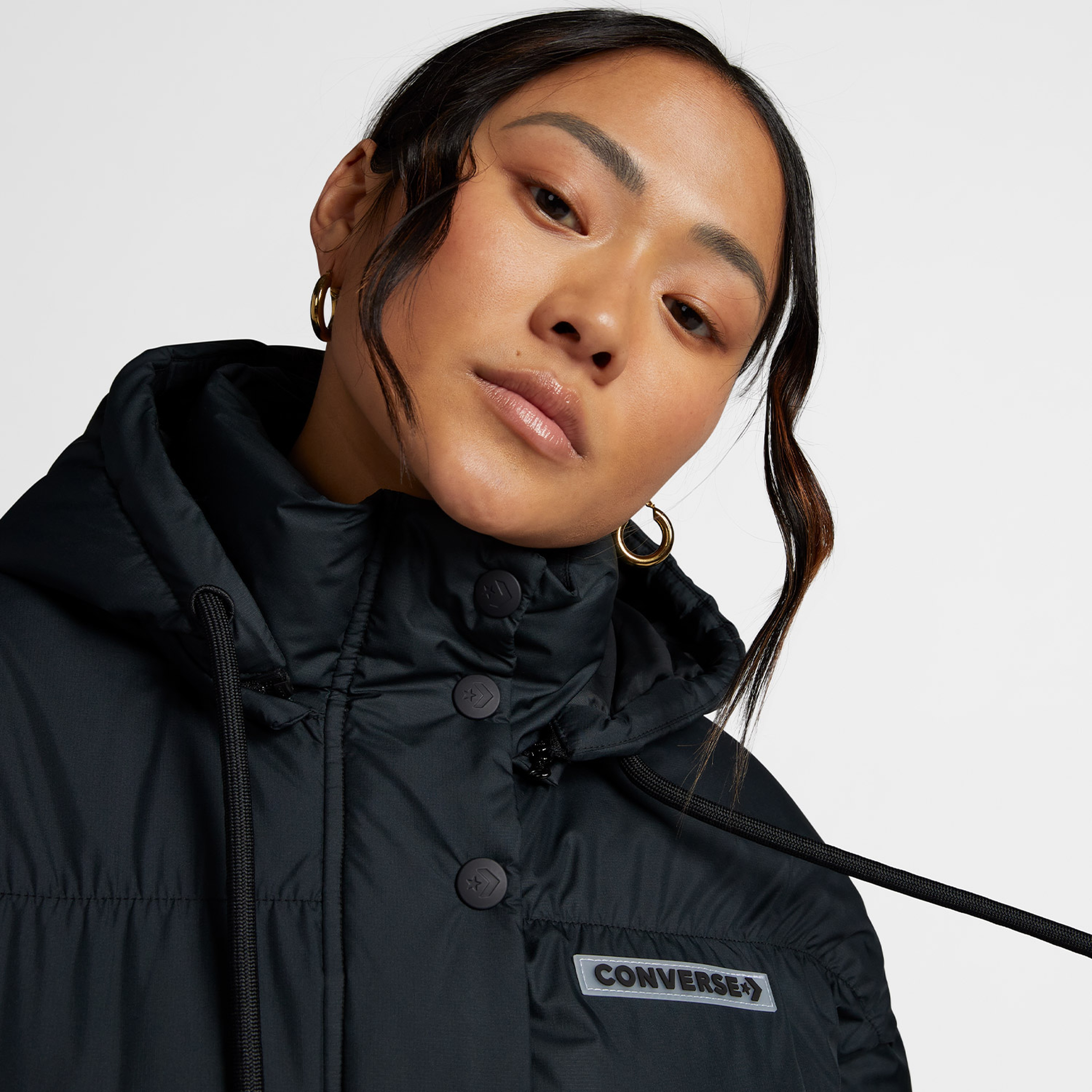 Converse Oversized Super Puffer Kadın Siyah Mont