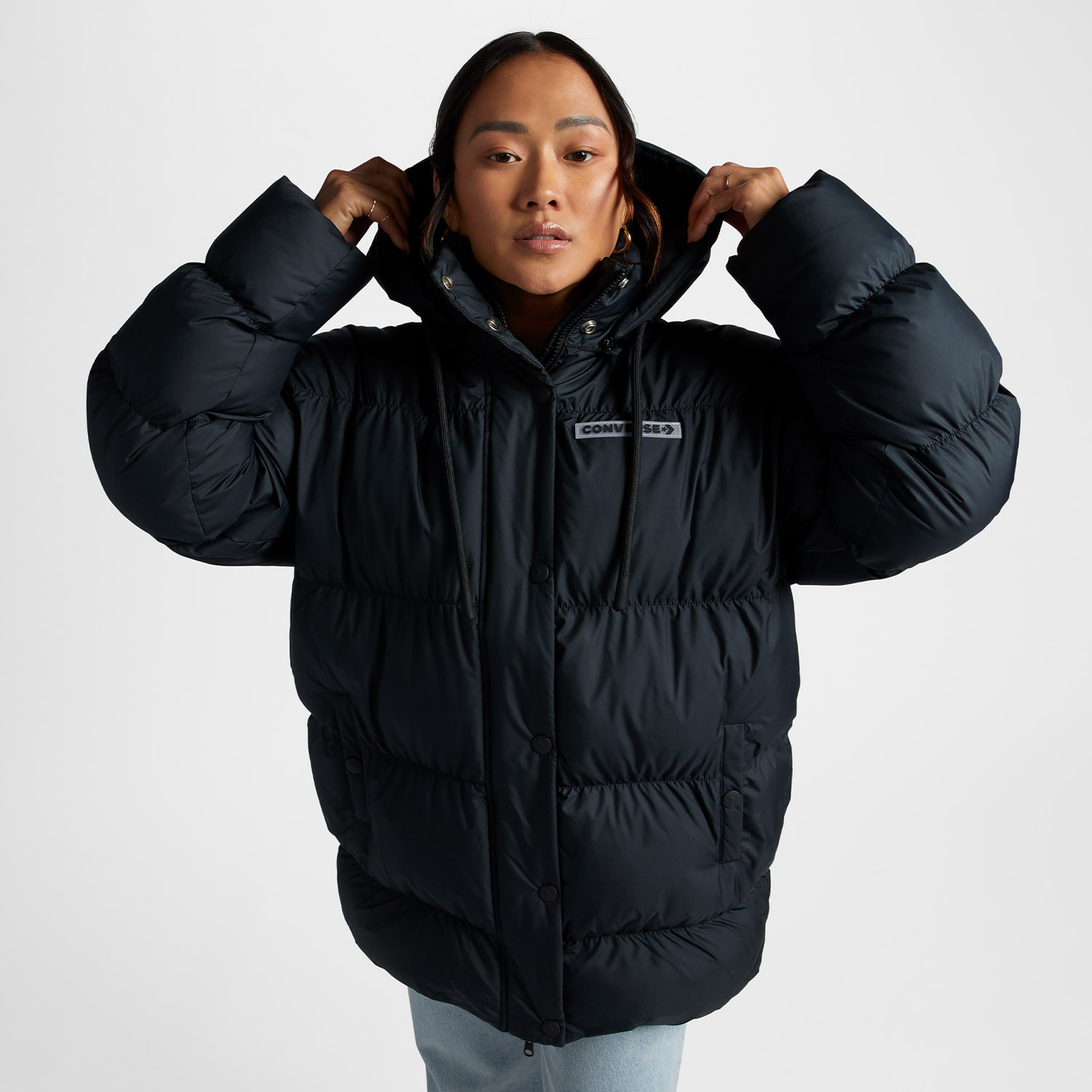 Converse Oversized Super Puffer Kadın Siyah Mont