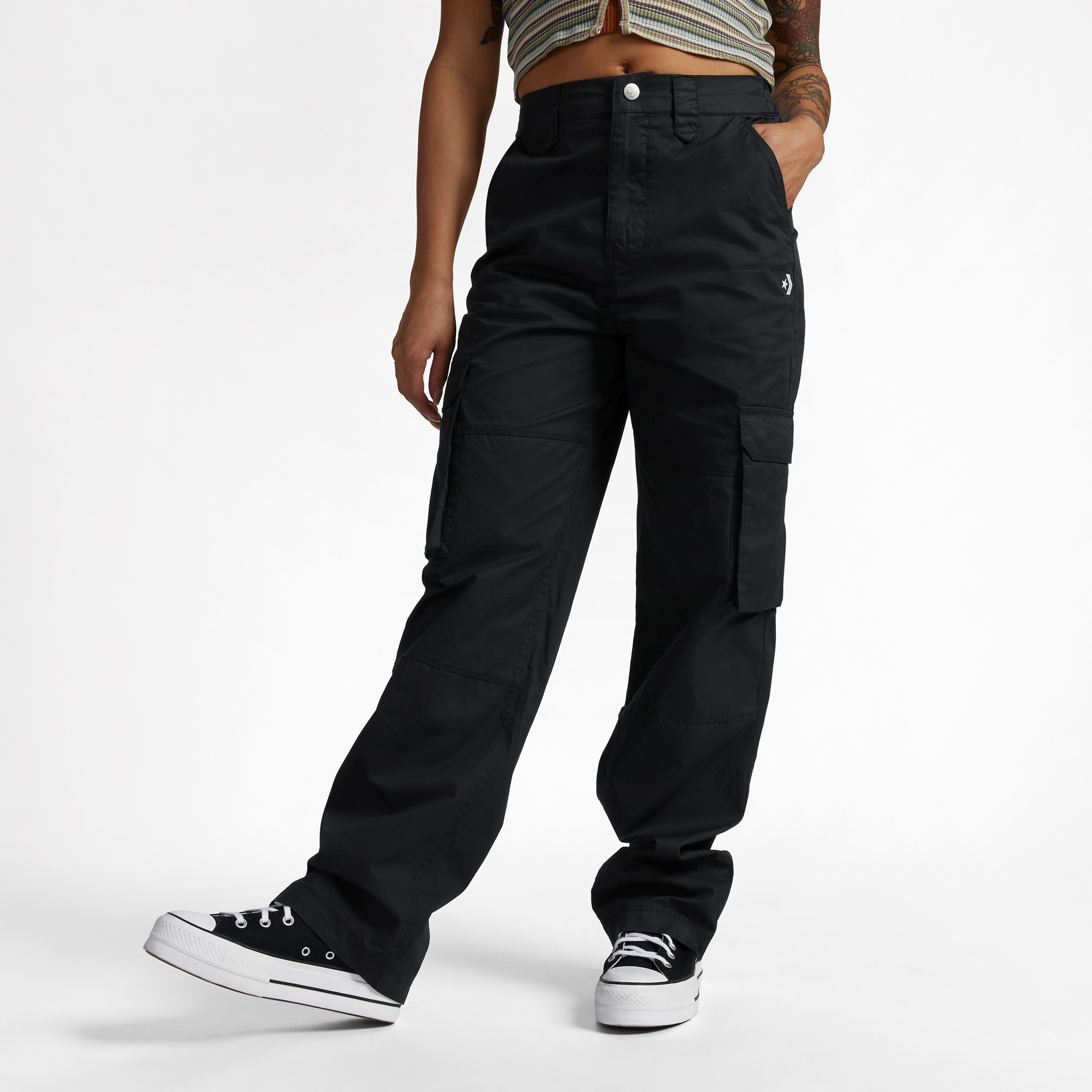 Converse Relaxed Kargo Kadın Siyah Pantolon