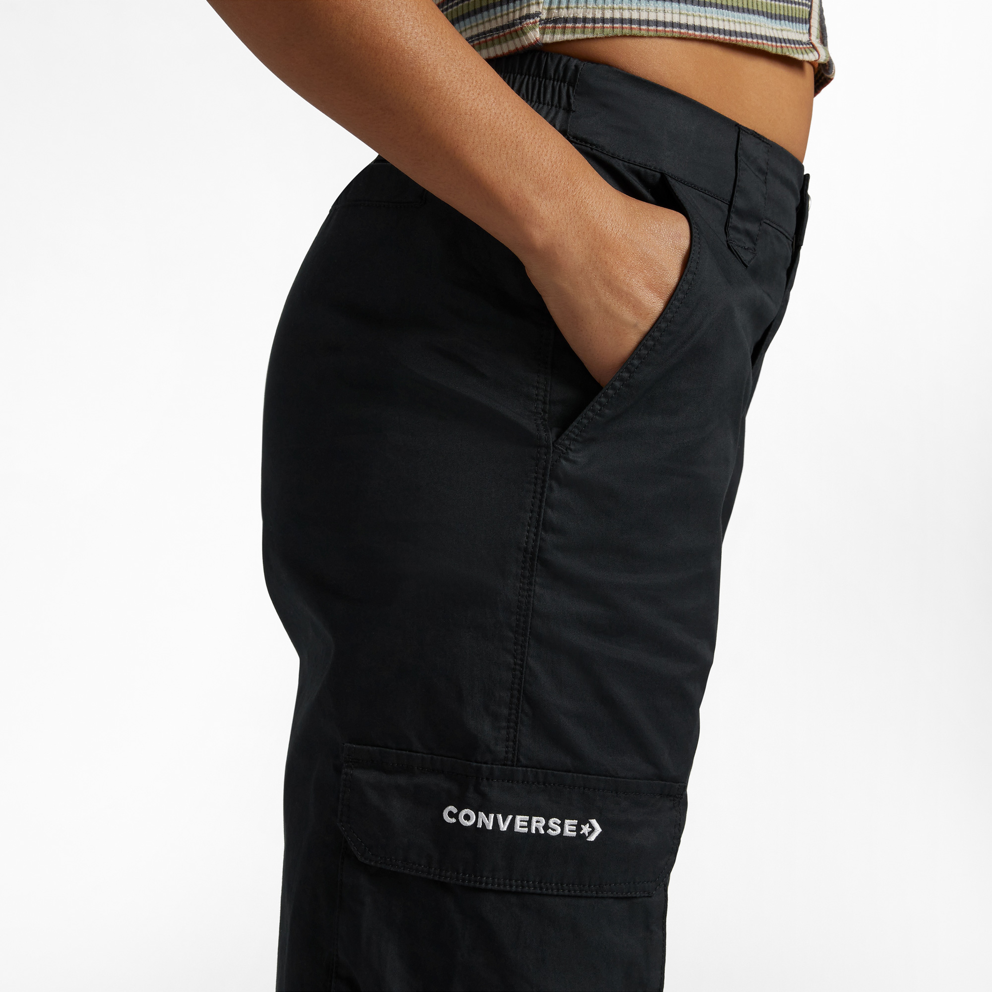 Converse Relaxed Kargo Kadın Siyah Pantolon