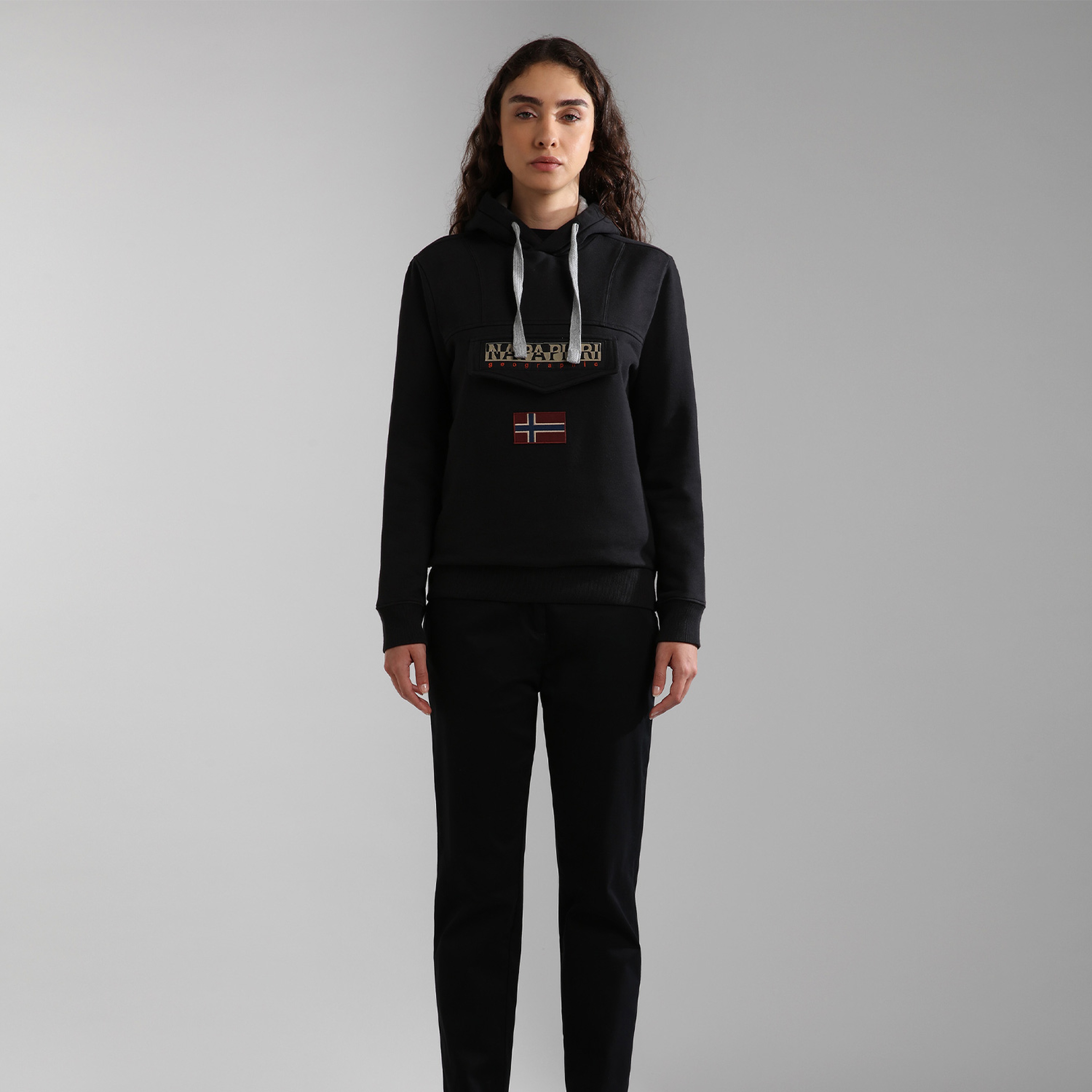 Napapijri Erkek Siyah Kapüşonlu Sweatshirt