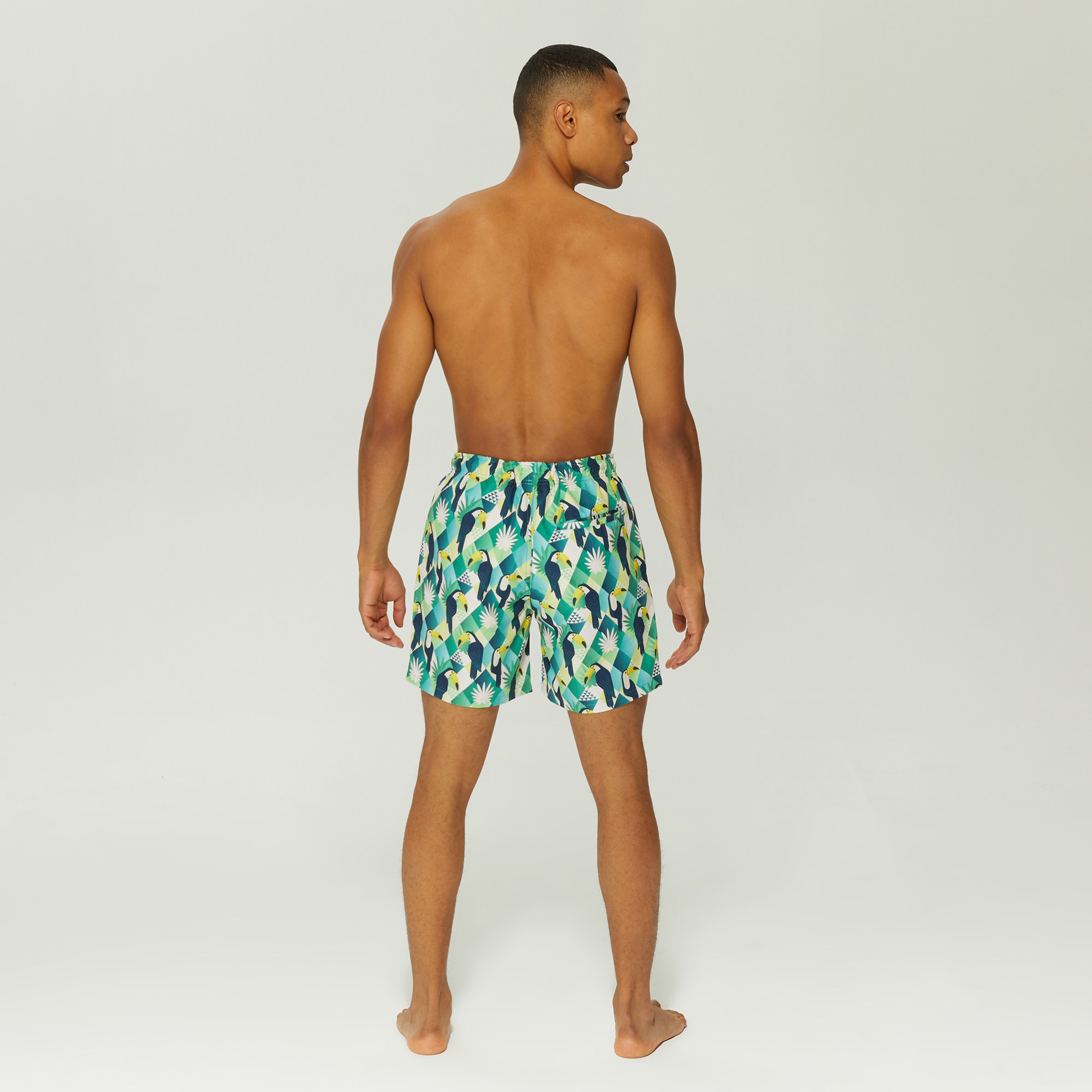 NAUTICA ERKEK YEŞİL STANDART FIT DESENLİ ŞORT MAYO