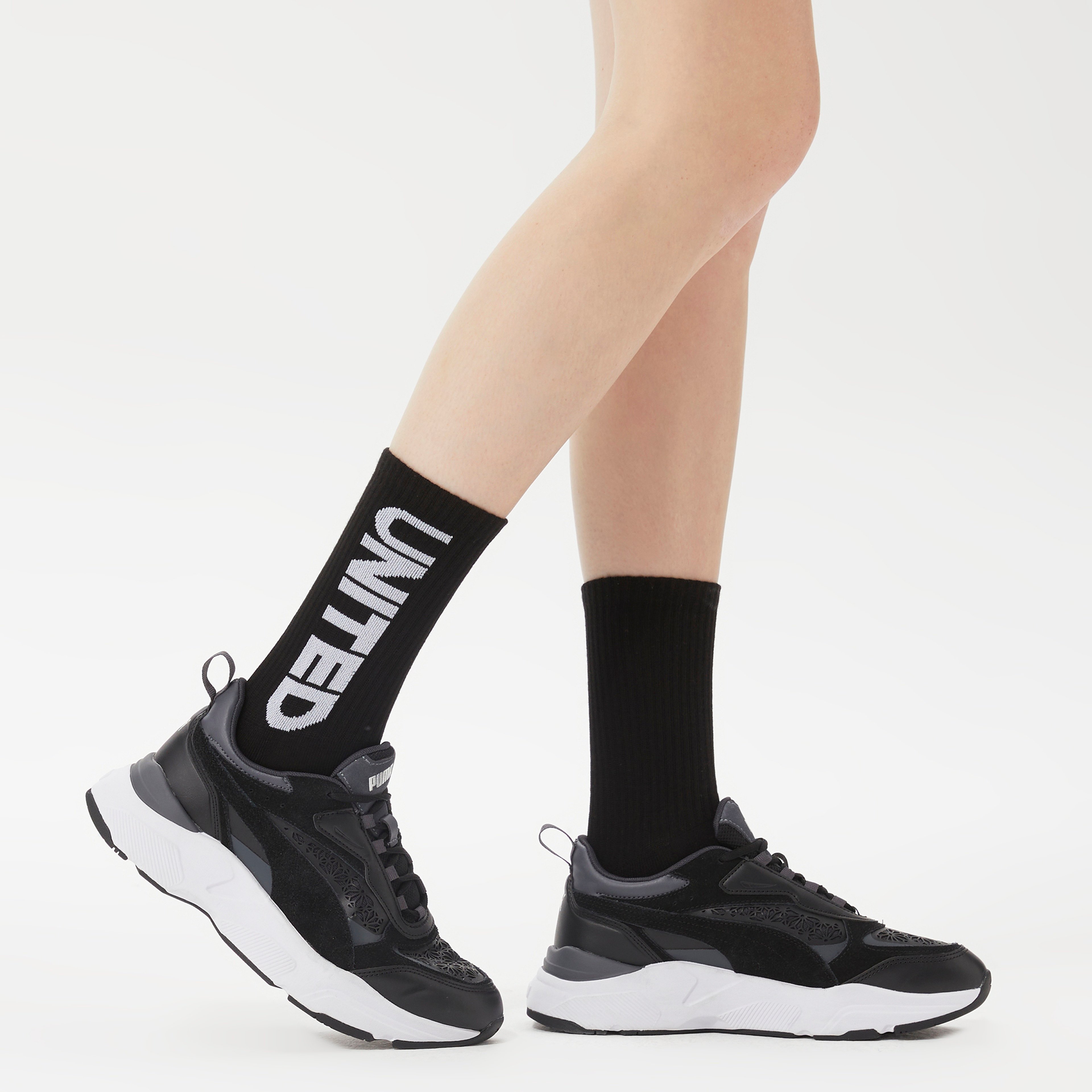 UNITED4 Unisex Siyah Çorap