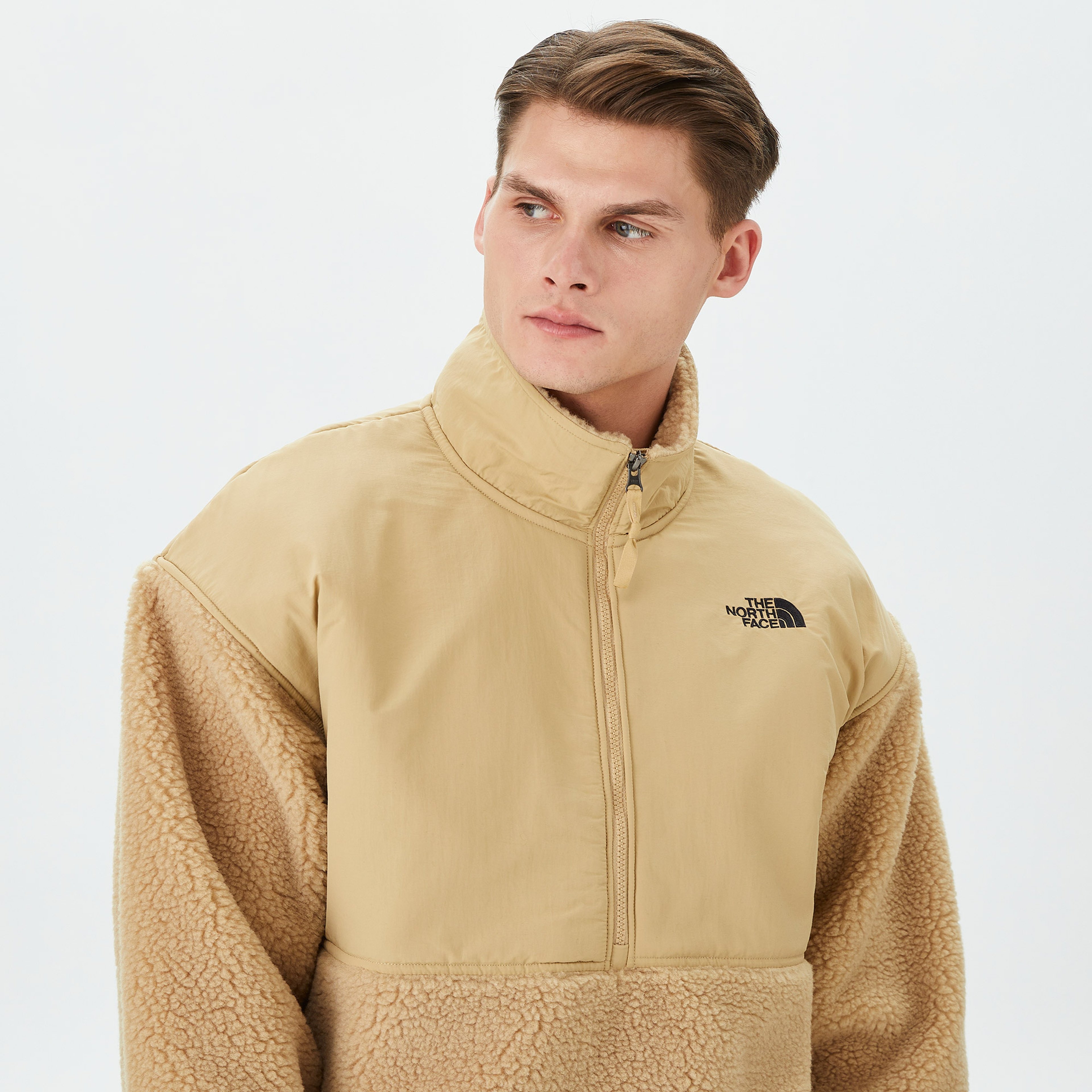 The North Face Platte High Pile Fleece 1/4  Erkek Bej Sweatshirt