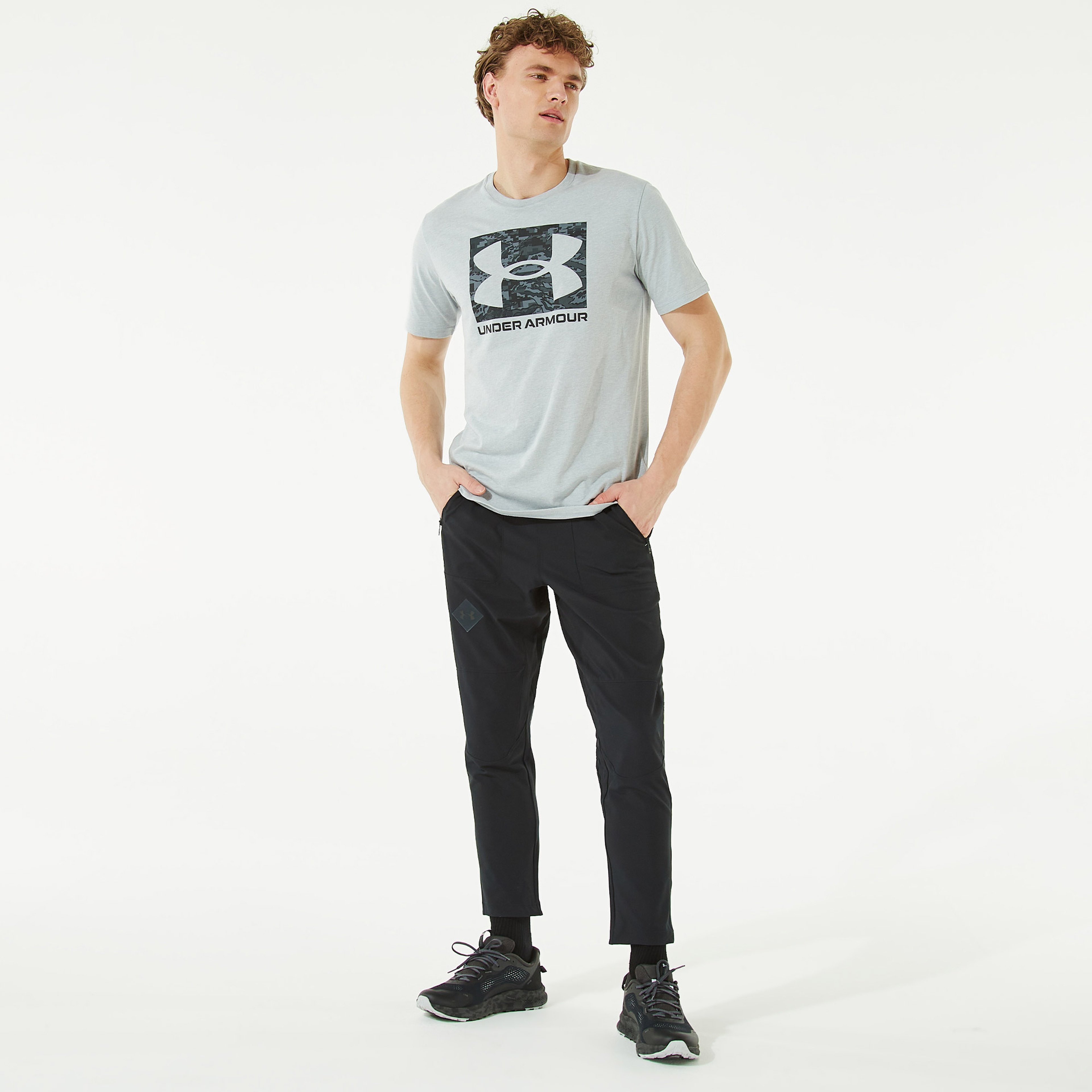 Under Armour Abc Camo Boxed Logo Erkek Gri T-Shirt