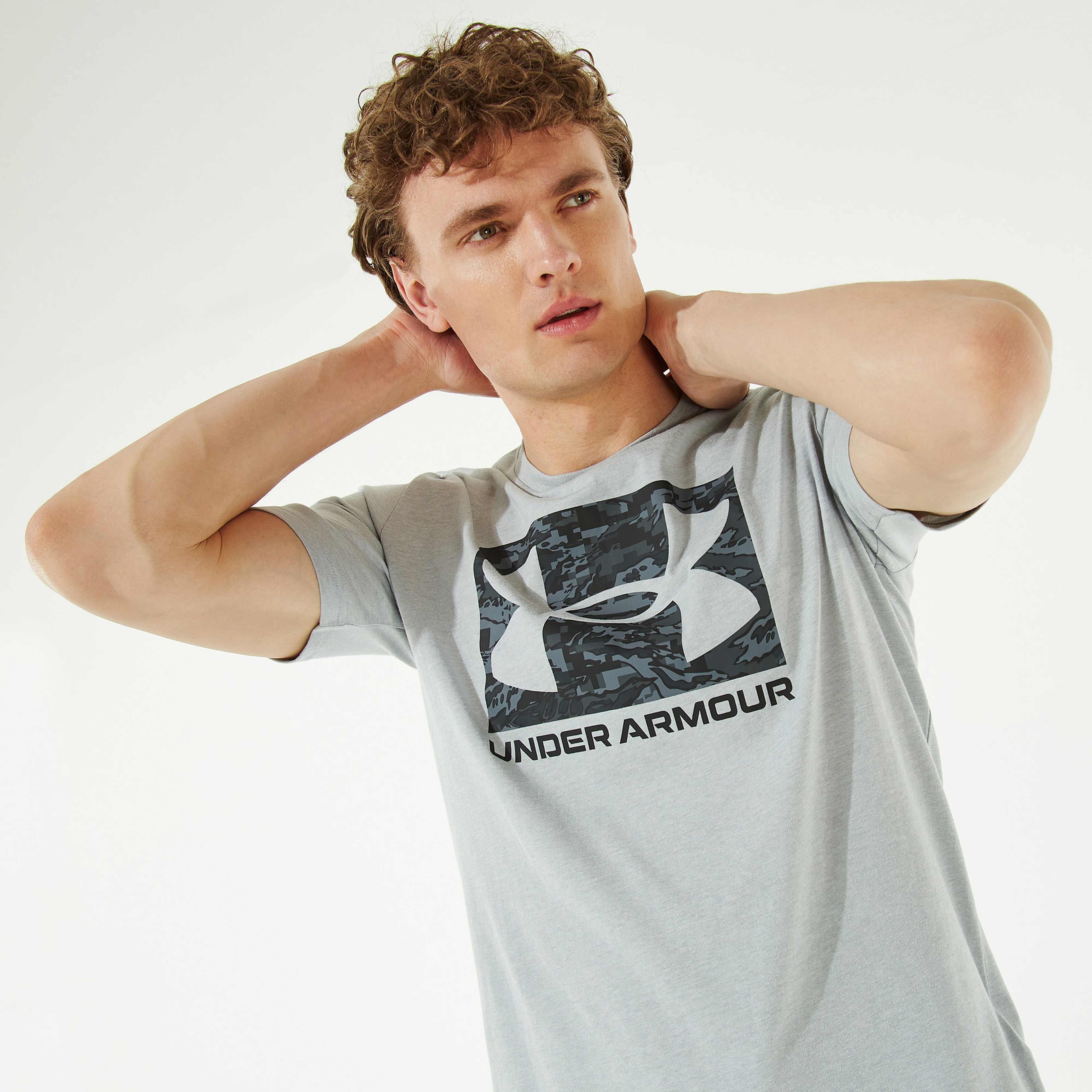 Under Armour Abc Camo Boxed Logo Erkek Gri T-Shirt