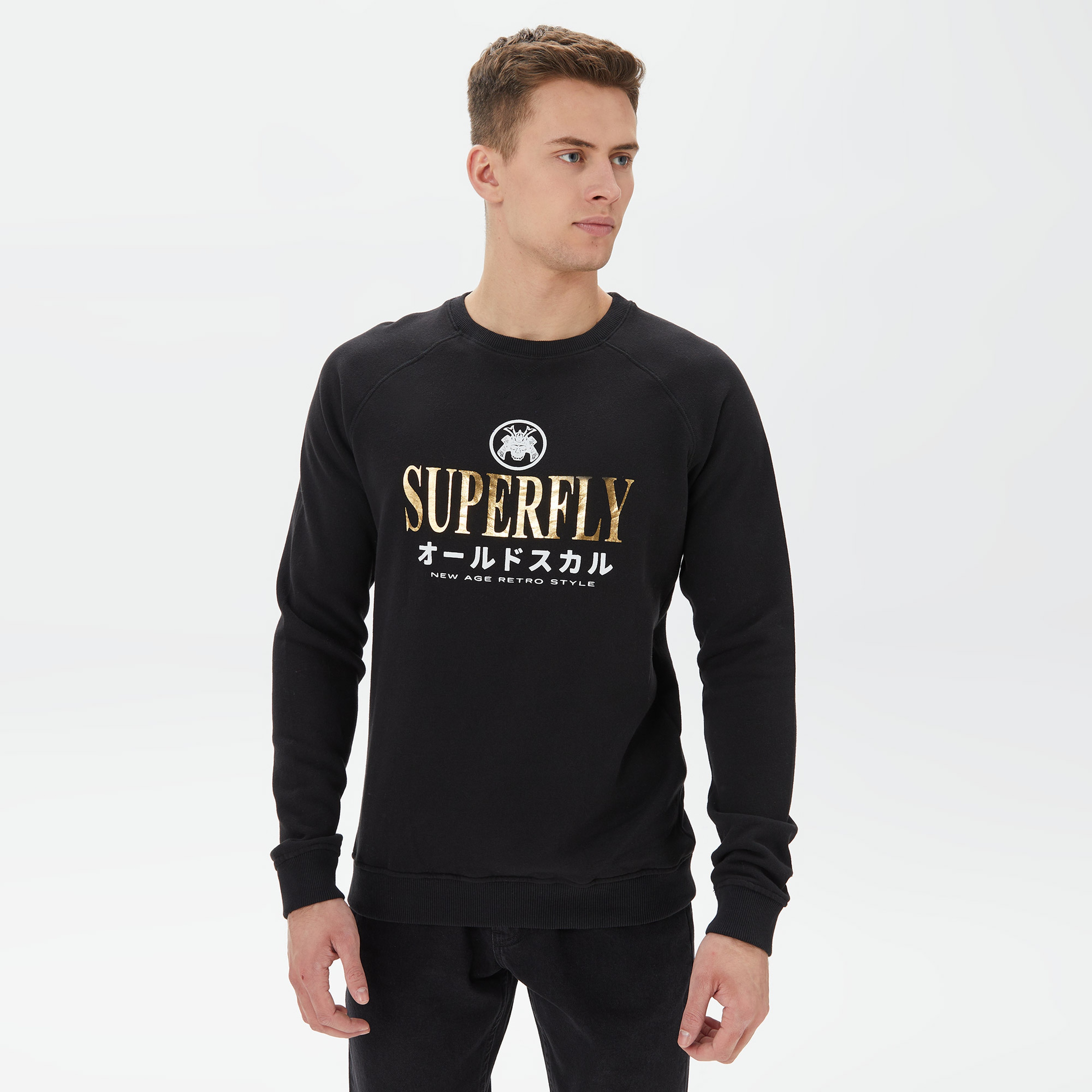 Superfly Erkek Siyah Sweatshirt