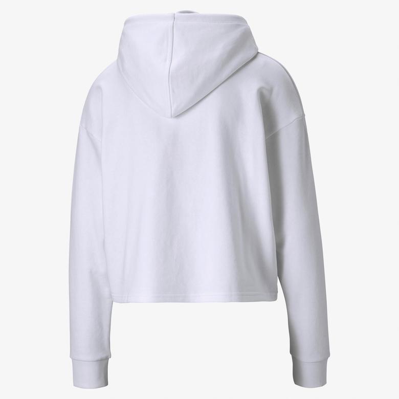 Puma Essentials Cropped Logo Rose Dust Kadın Beyaz Sweatshirt