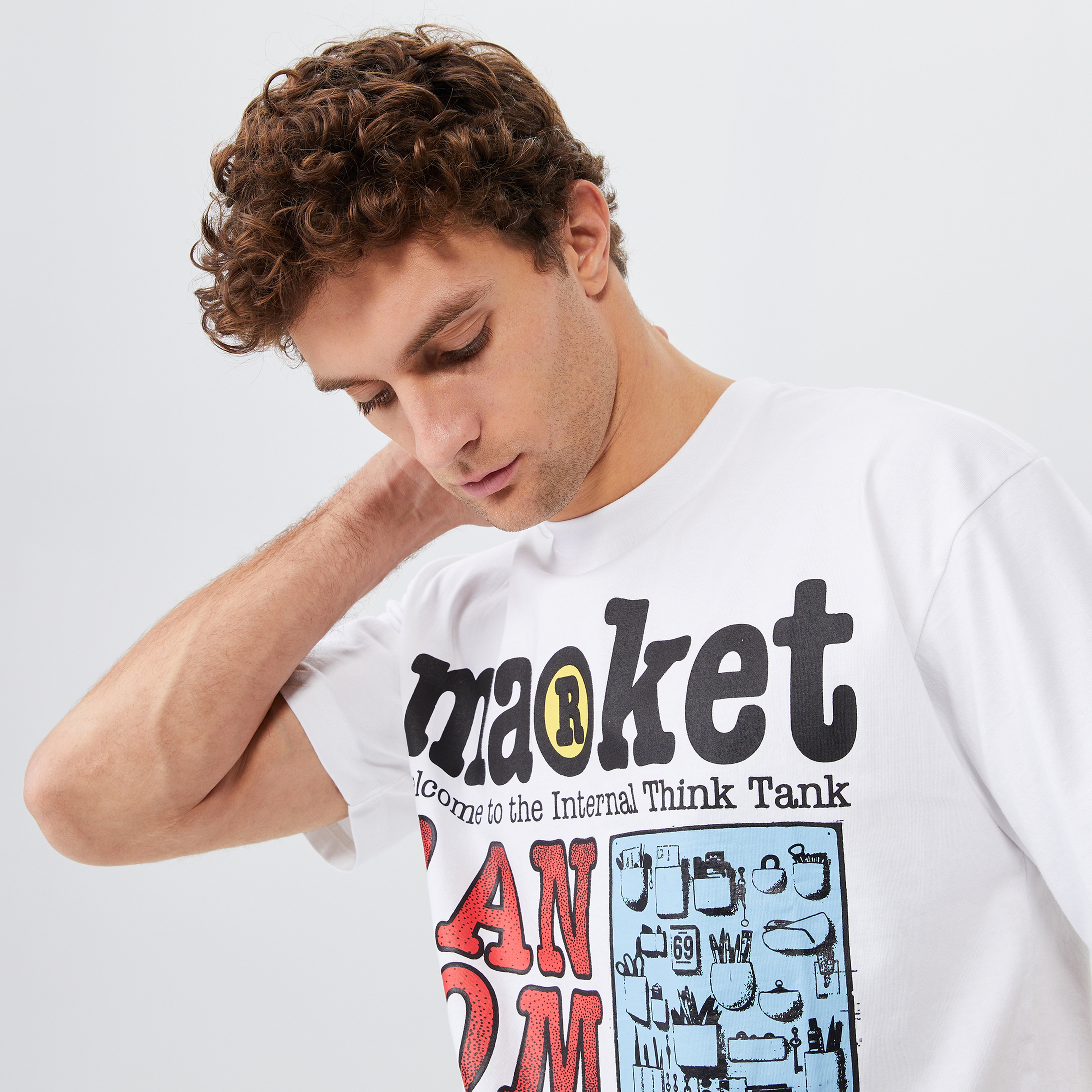 Market Random Workshop Think Erkek Beyaz T-Shirt