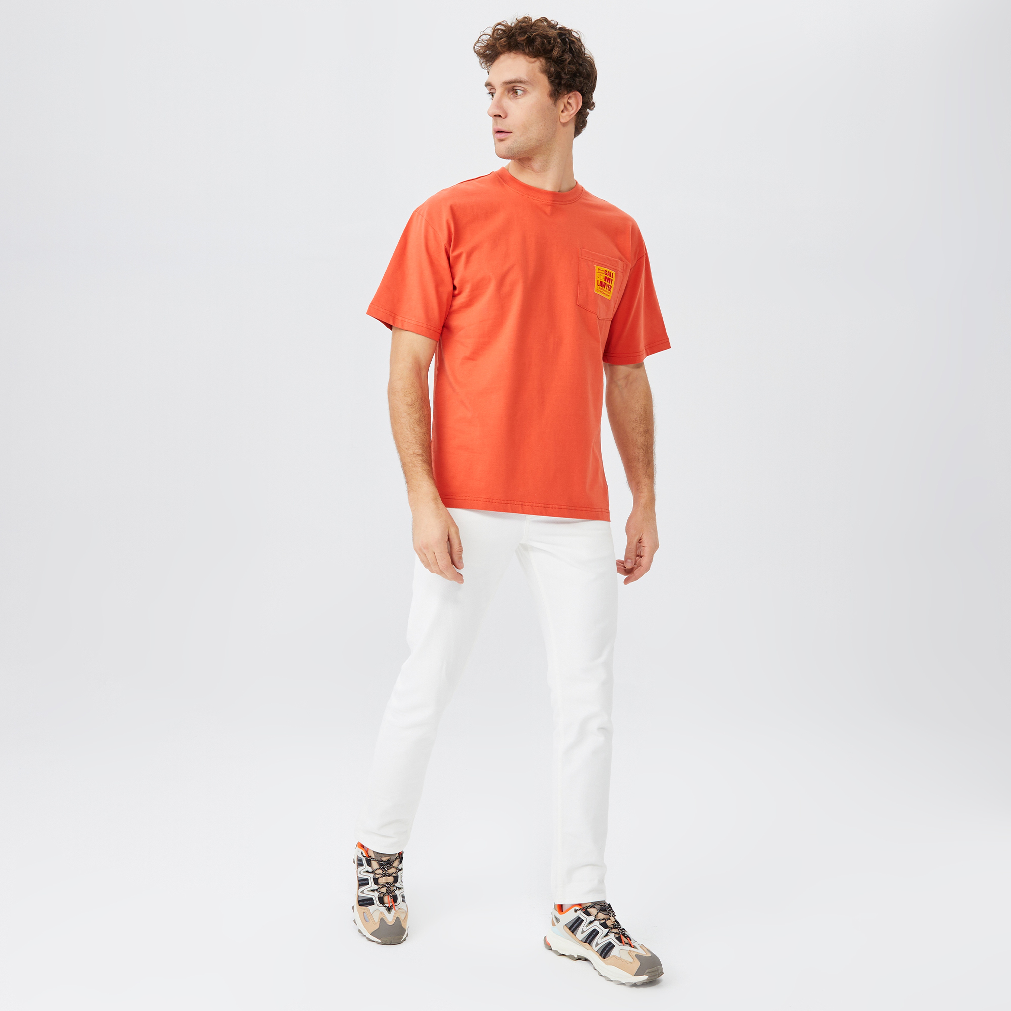Market 24 Hr Lawyer Service Pocket Erkek Turuncu T-Shirt