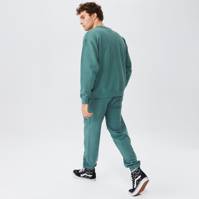 Market Vintage Wash Crewneck Erkek Yeşil Sweatshirt