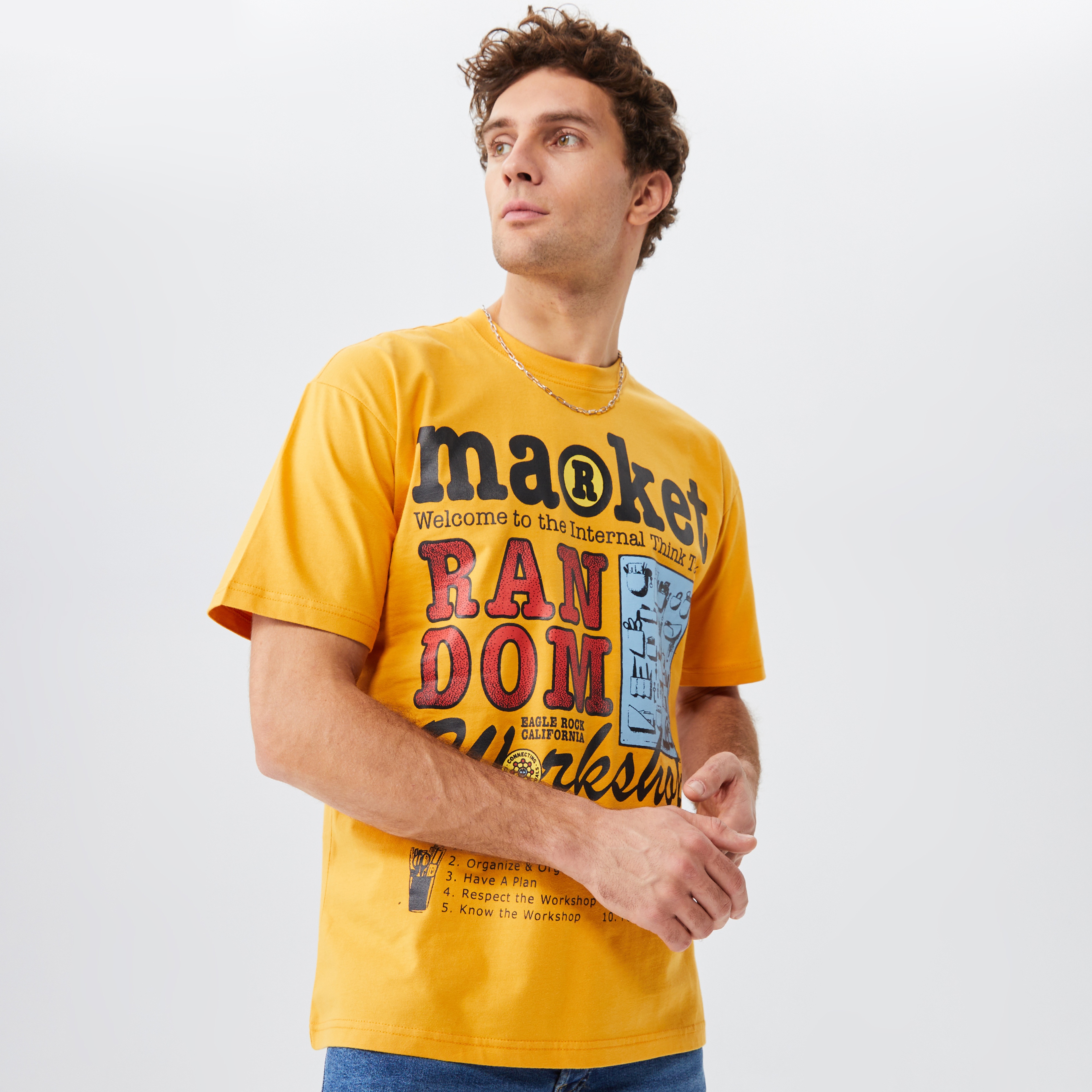 Market Random Workshop Think Erkek Sarı T-Shirt