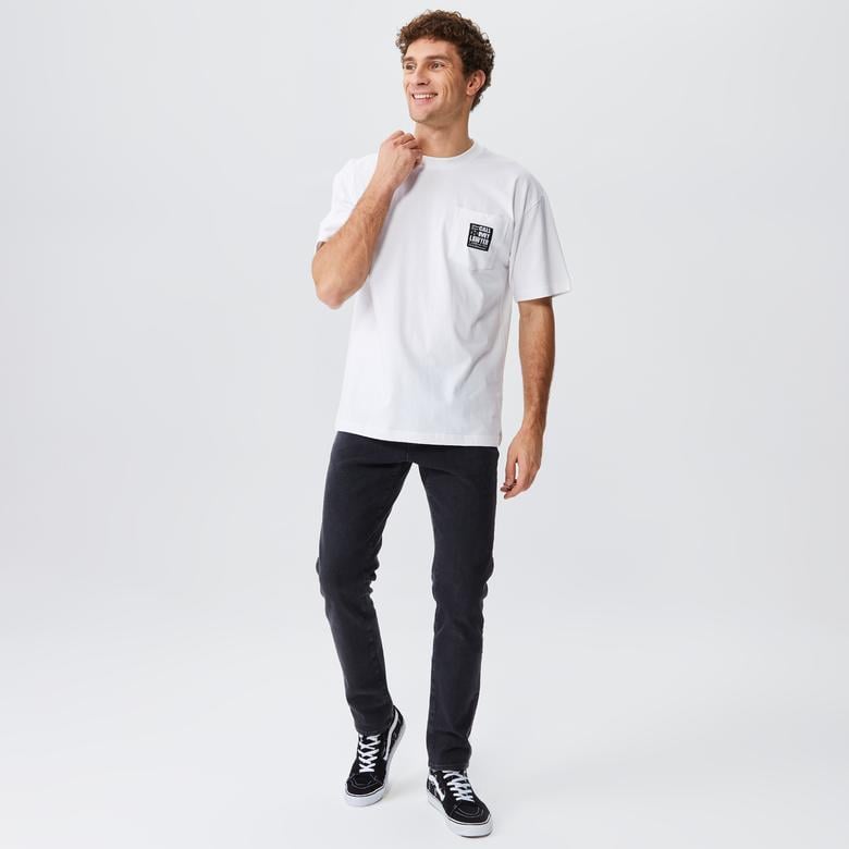 Market 24 Hr Lawyer Service Pocket Erkek Beyaz T-Shirt