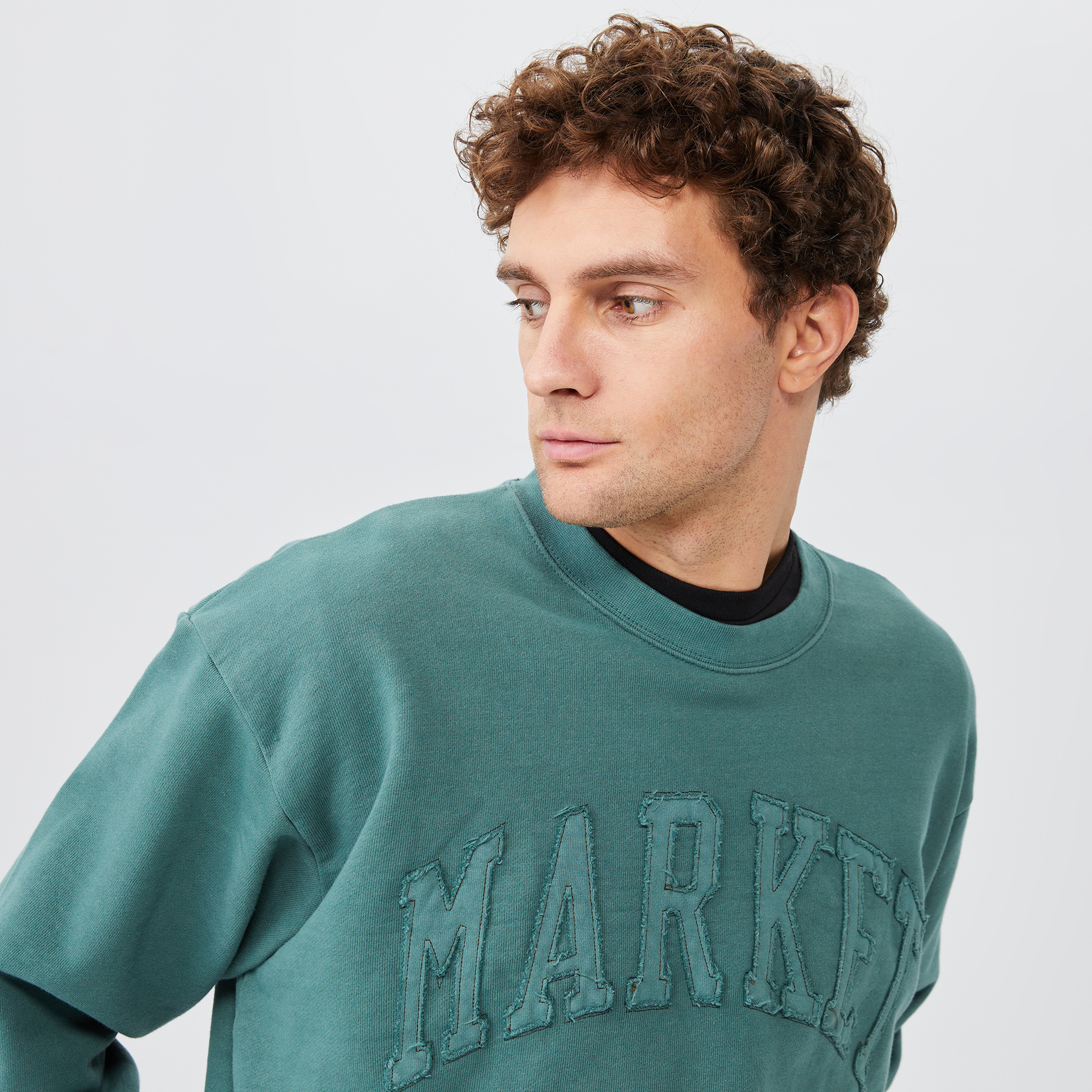 Market Vintage Wash Crewneck Erkek Yeşil Sweatshirt