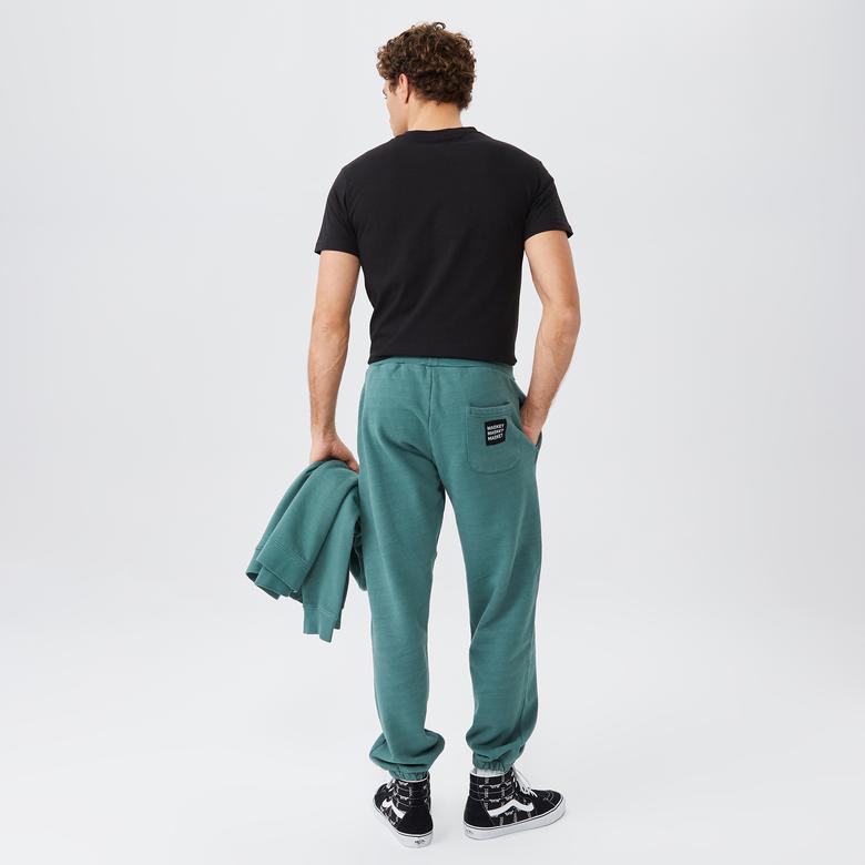 Market Vintage Washed Erkek Yeşil Eşofman Altı