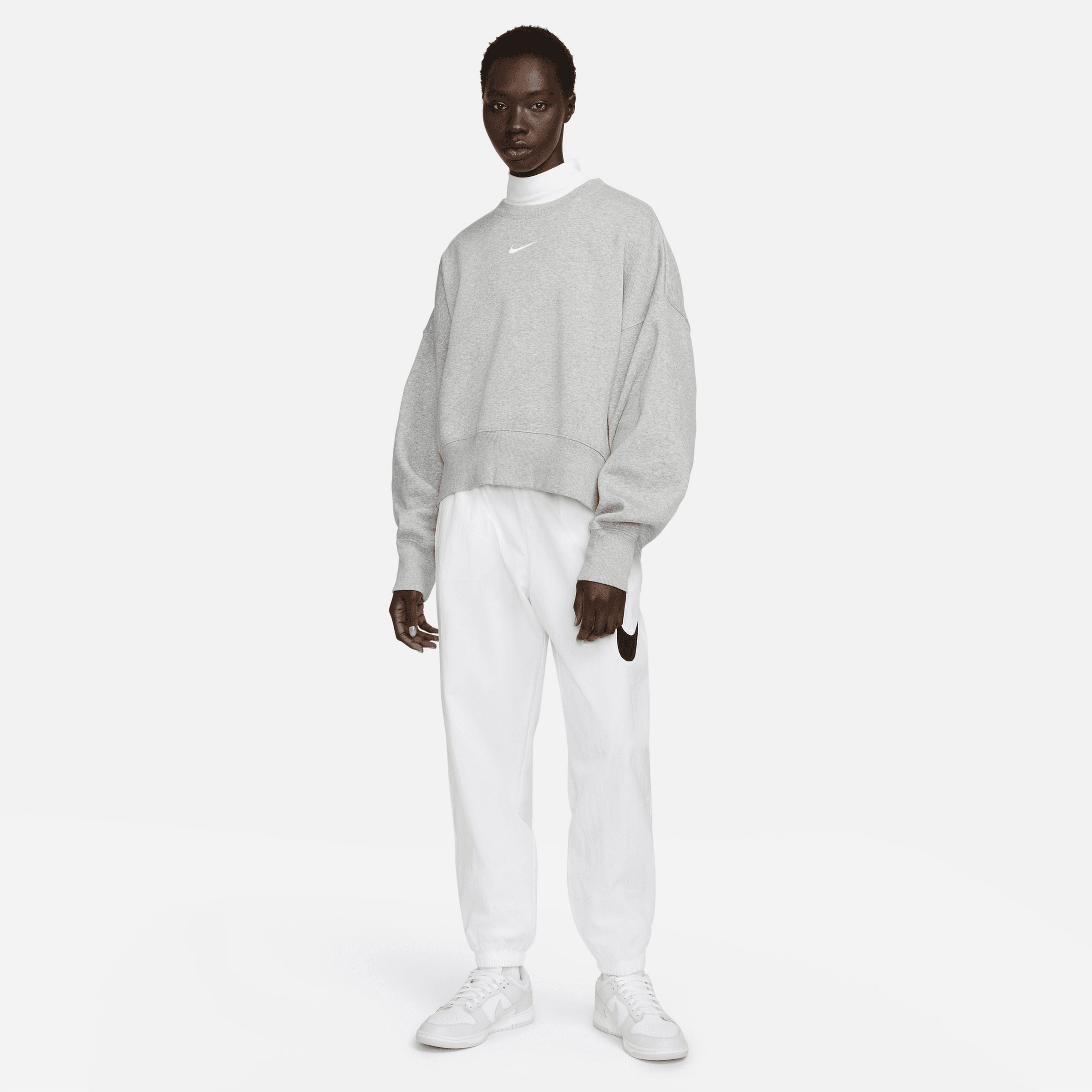 Nike Sportswear Phoenix Fleece Oversized Crew Kadın Gri Eşofman Üstü