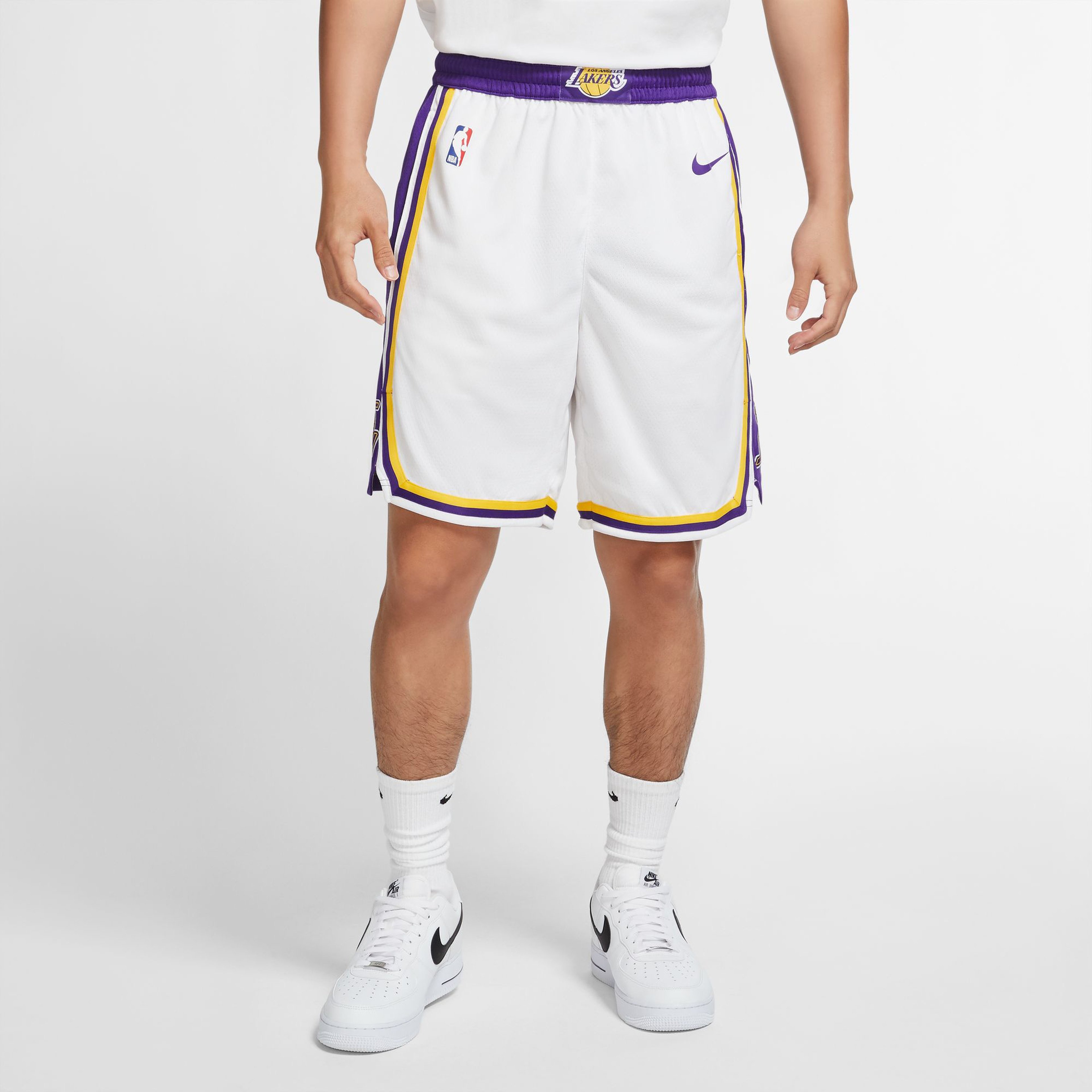 Nike Los Angeles Lakers NBA Swingman Erkek Beyaz Şort