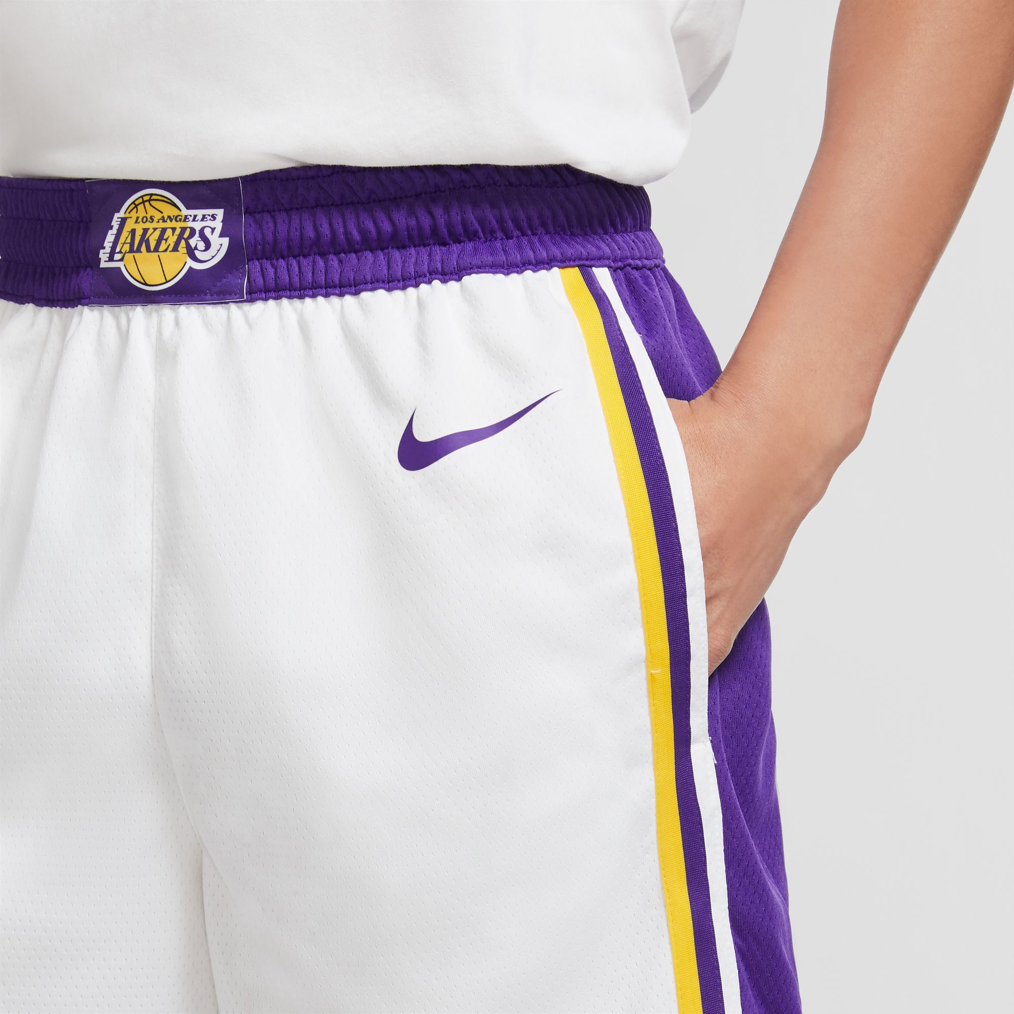 Nike Los Angeles Lakers NBA Swingman Erkek Beyaz Şort